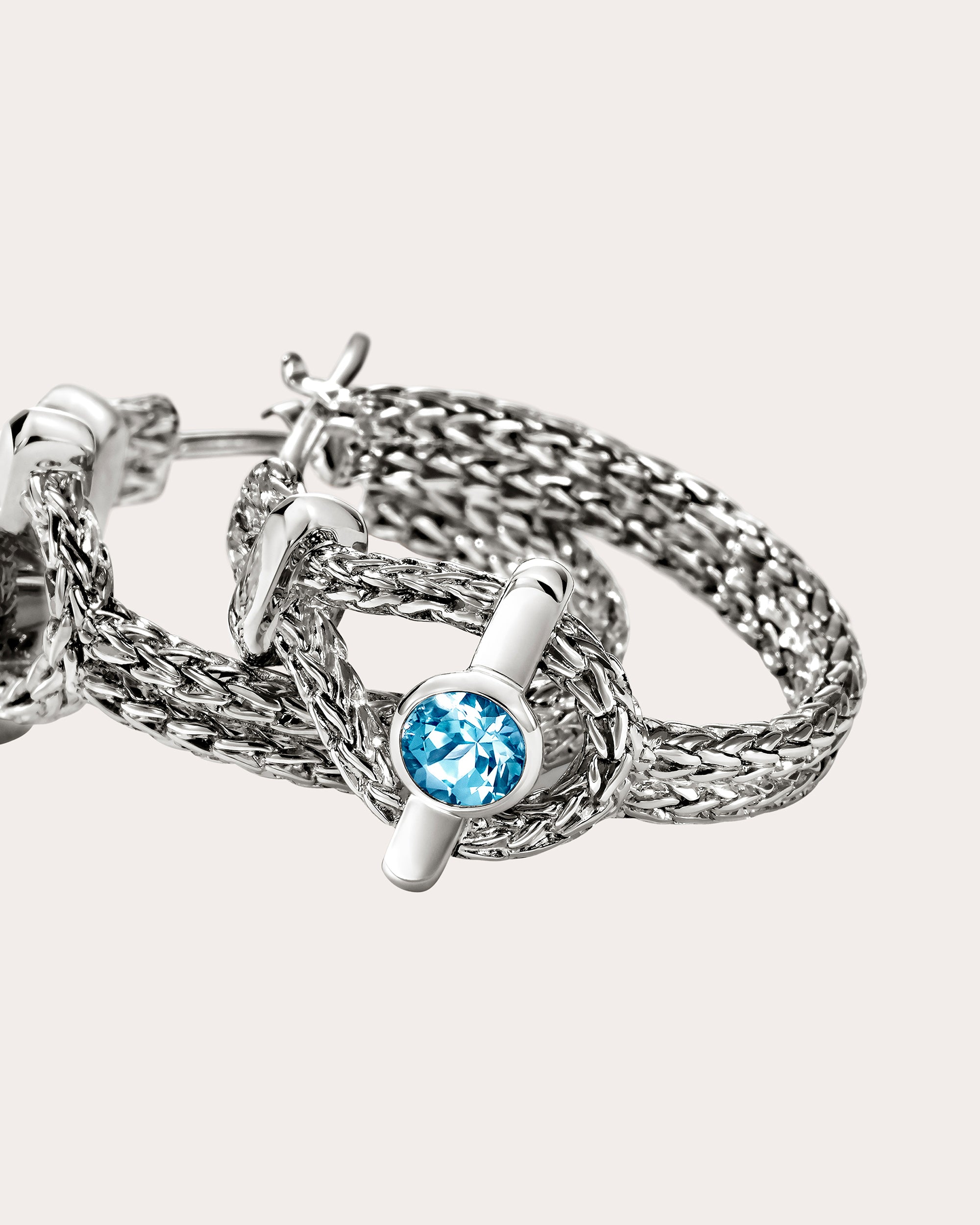 Swiss Blue Topaz Icon Hoop Earrings