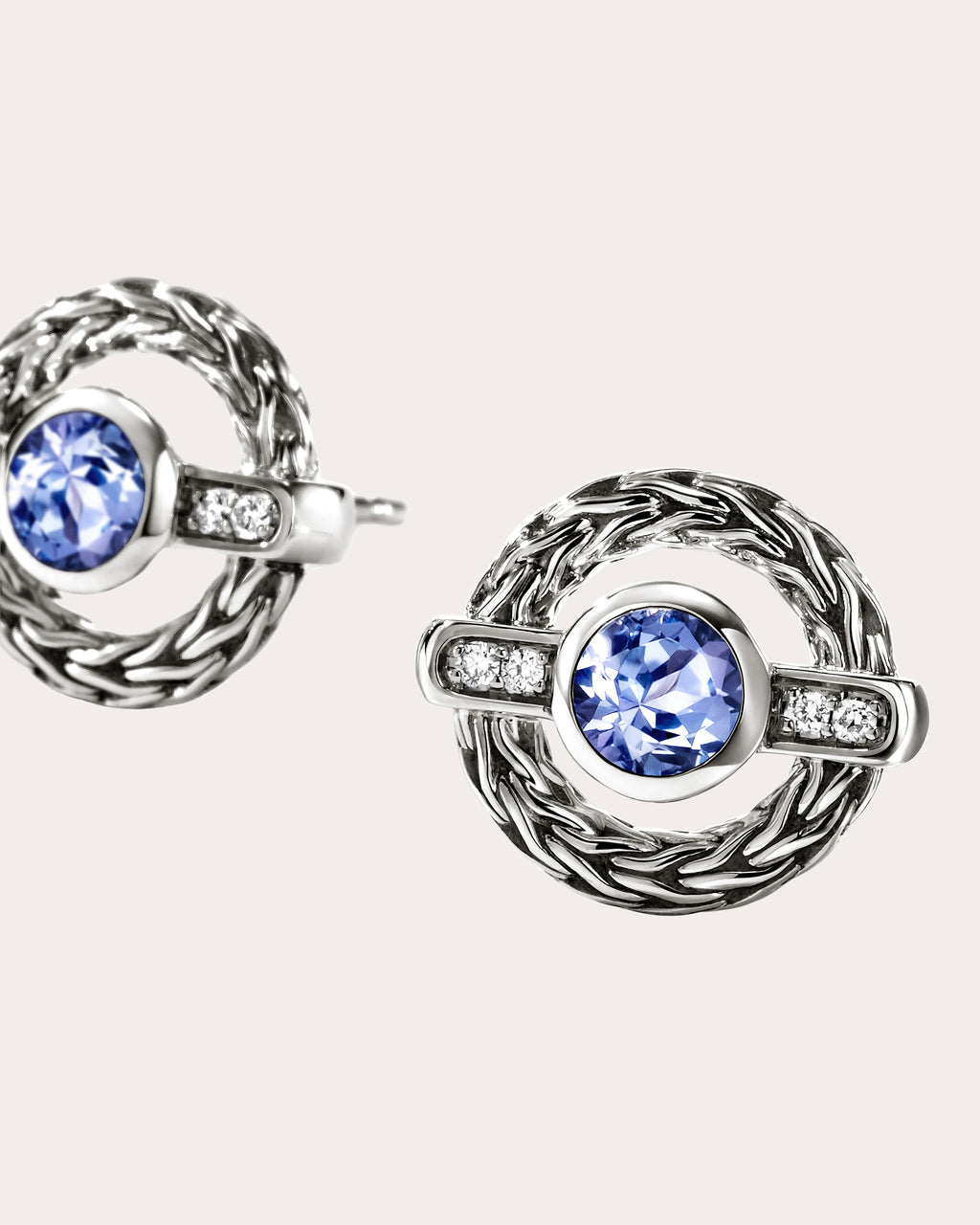 Tanzanite & Diamond Icon Stud Earrings