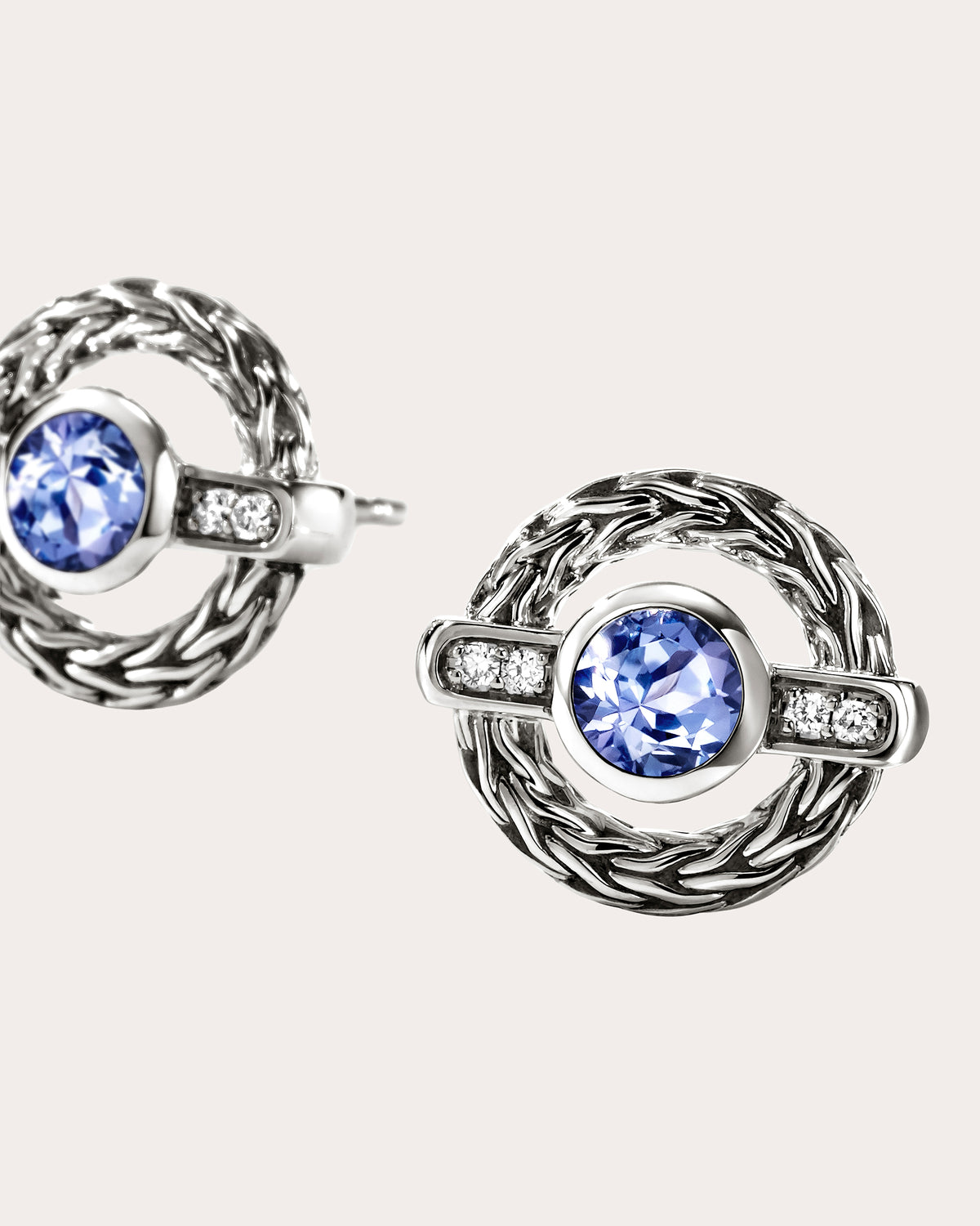 Tanzanite & Diamond Icon Stud Earrings