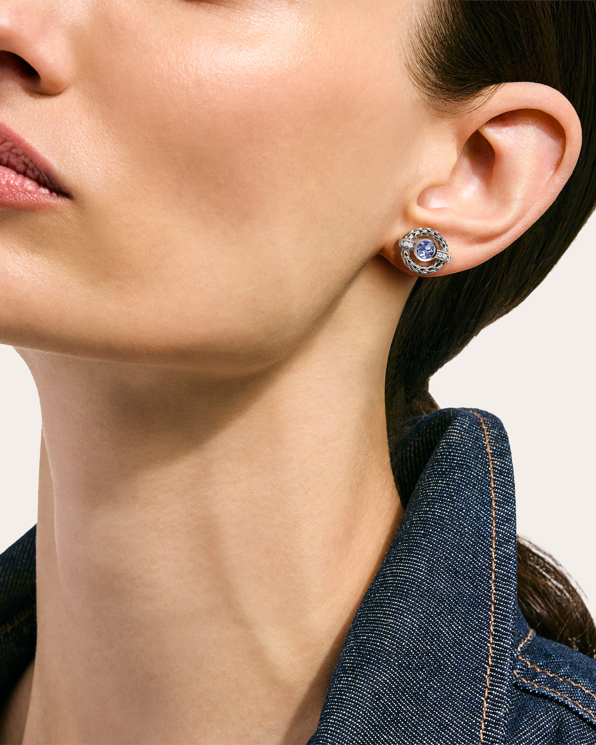 Tanzanite & Diamond Icon Stud Earrings