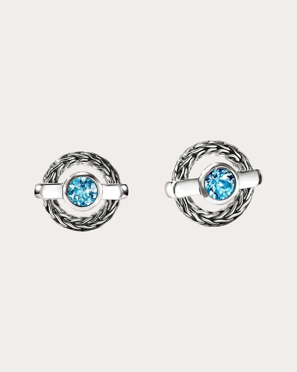 Swiss Blue Topaz Icon Stud Earrings