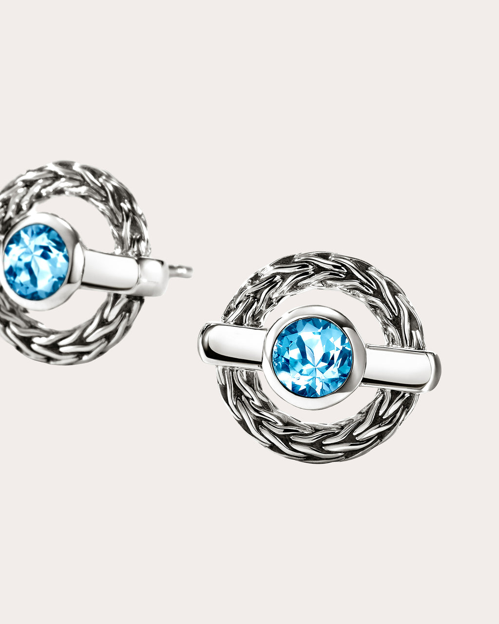 Swiss Blue Topaz Icon Stud Earrings