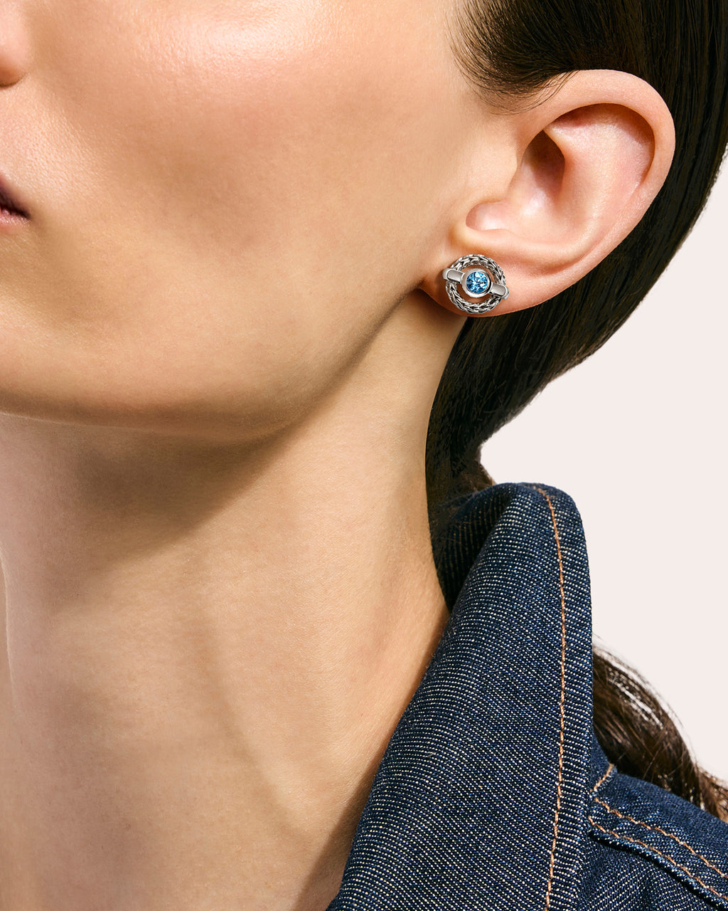 Swiss Blue Topaz Icon Stud Earrings