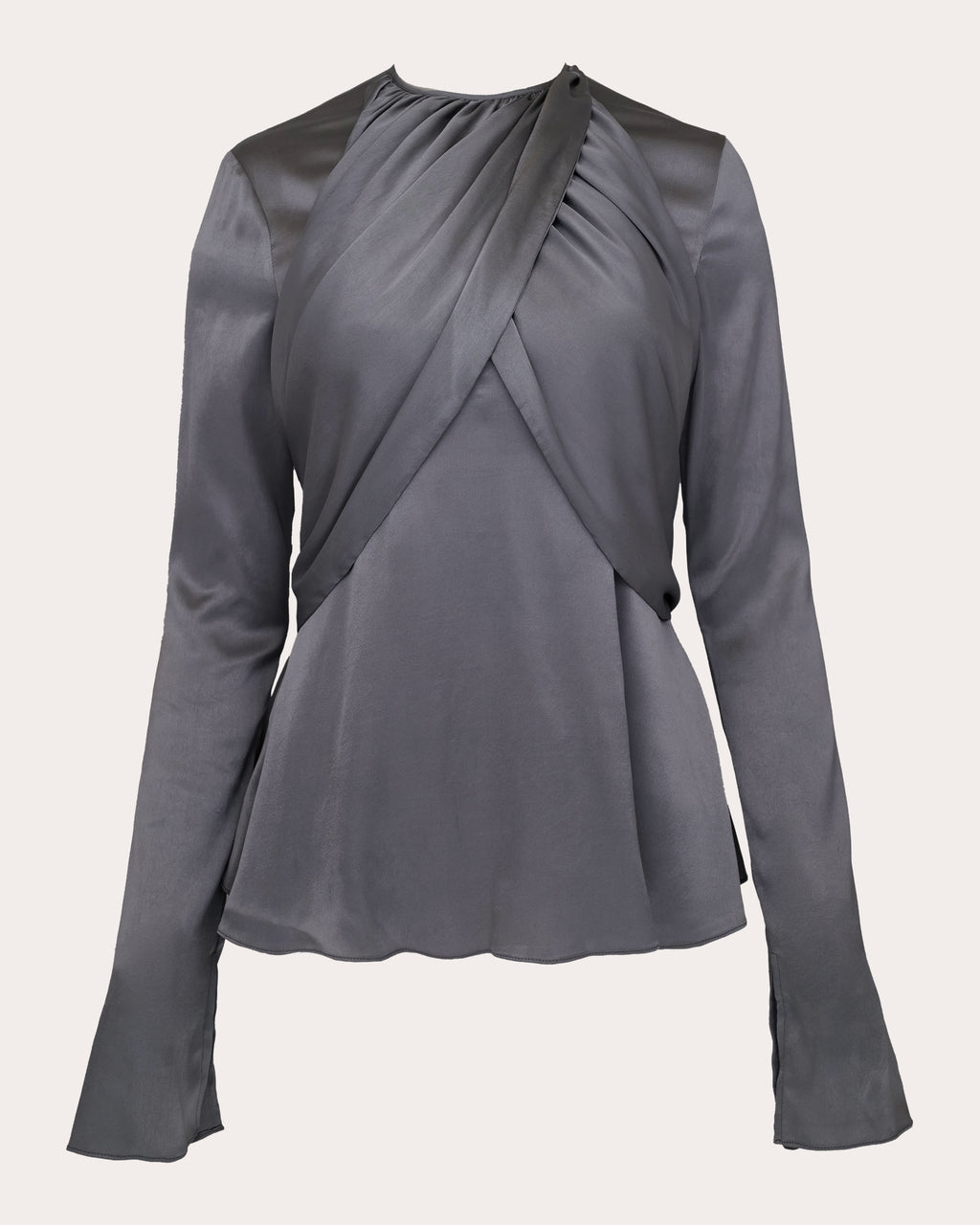 Elowen Satin Gathered Crossover Top