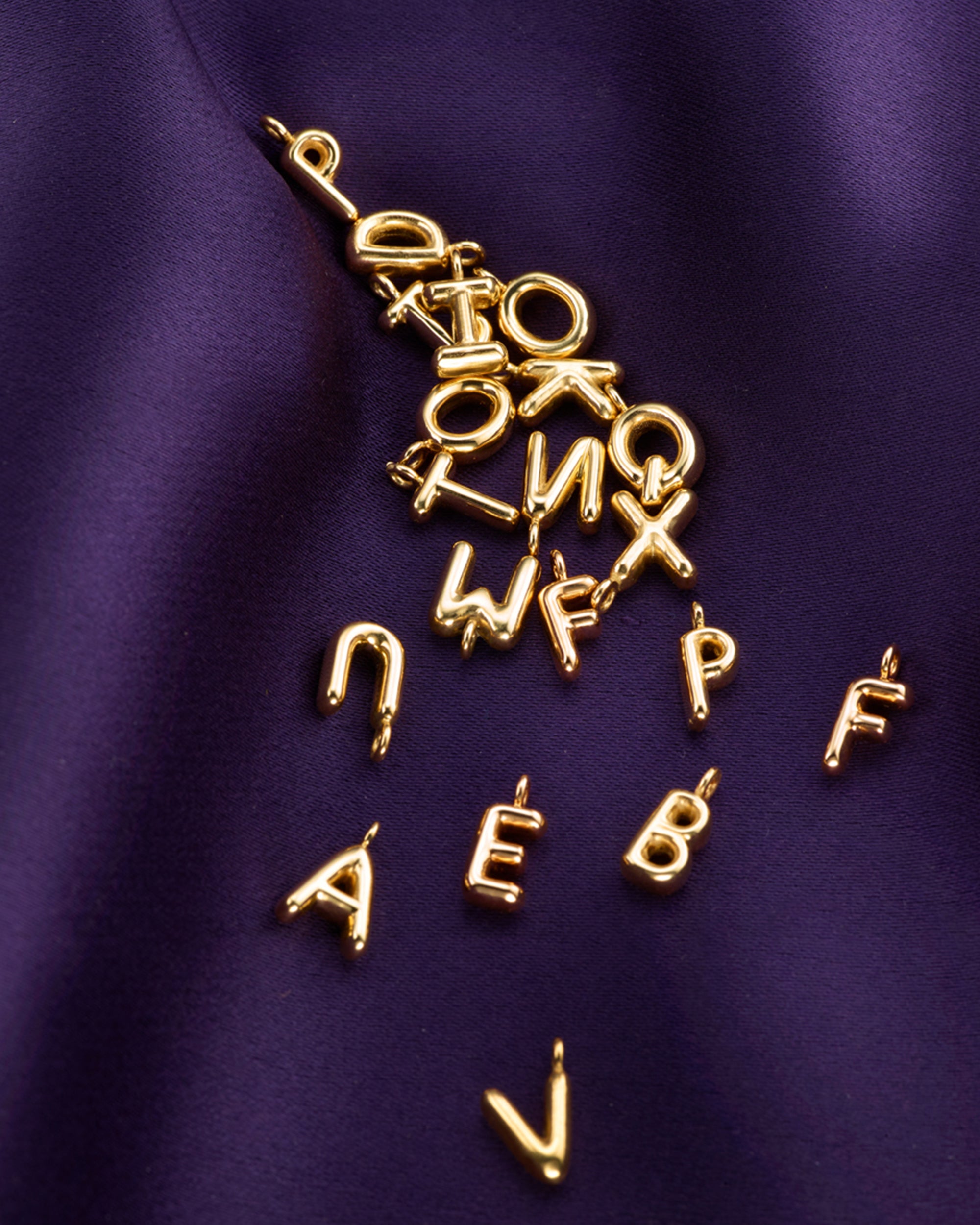 14k Gold Puffy Initial Pendant