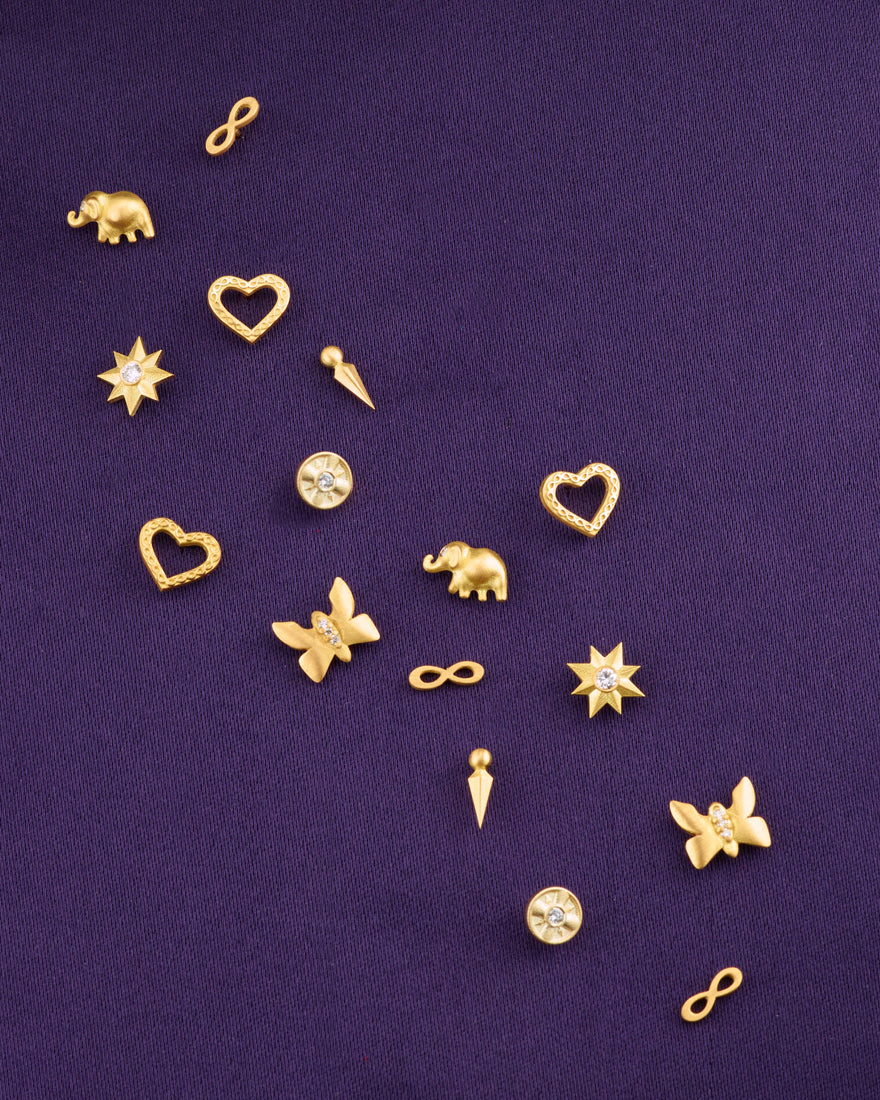 Diamond & 14k Gold Eye of the Sun Stud Earrings