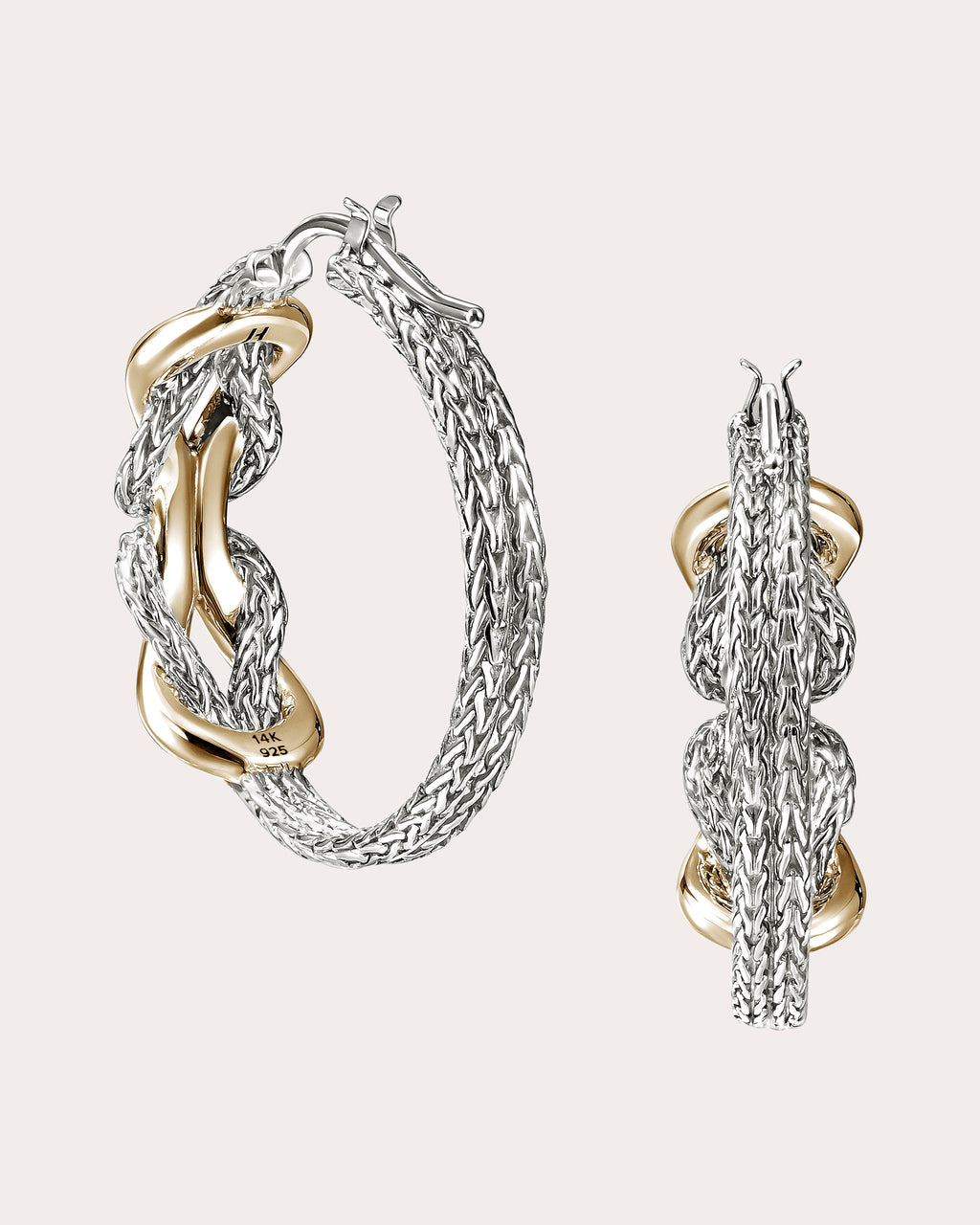 Two-Tone Infinite Love Knot Hoop Earrings