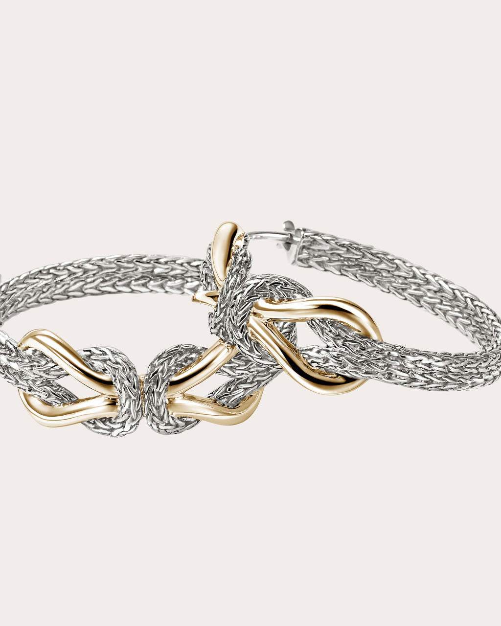Two-Tone Infinite Love Knot Hoop Earrings