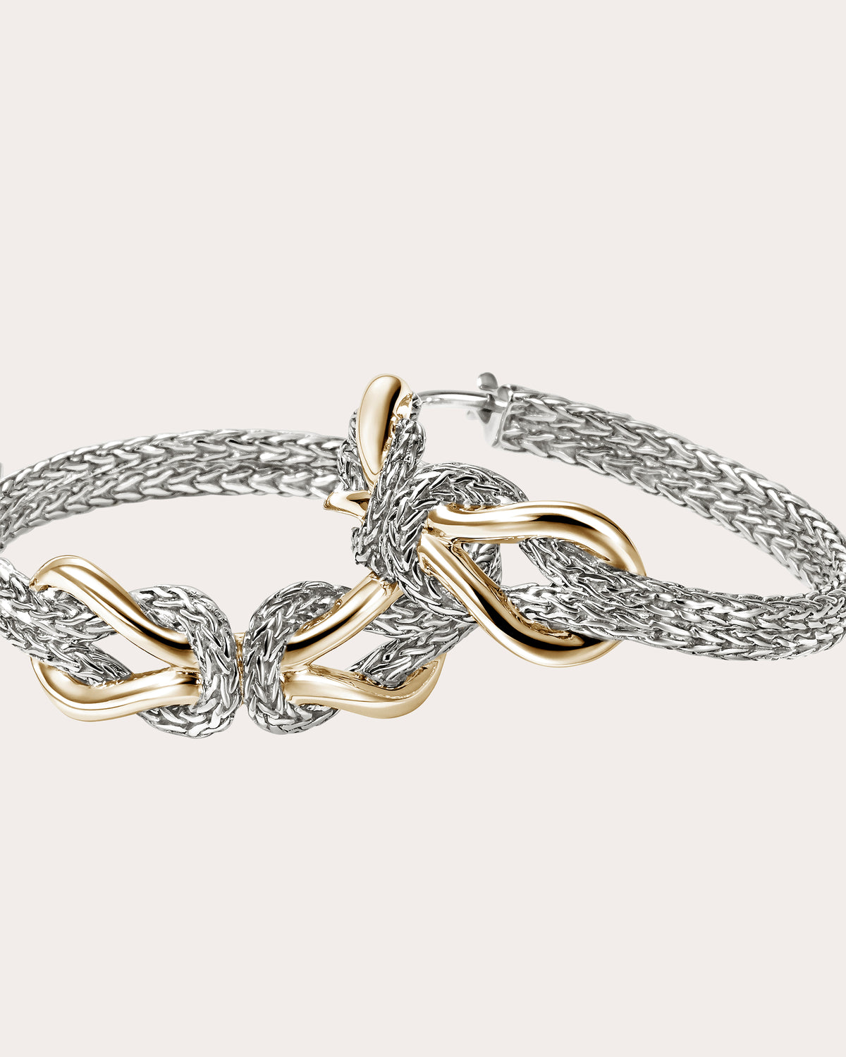 Two-Tone Infinite Love Knot Hoop Earrings