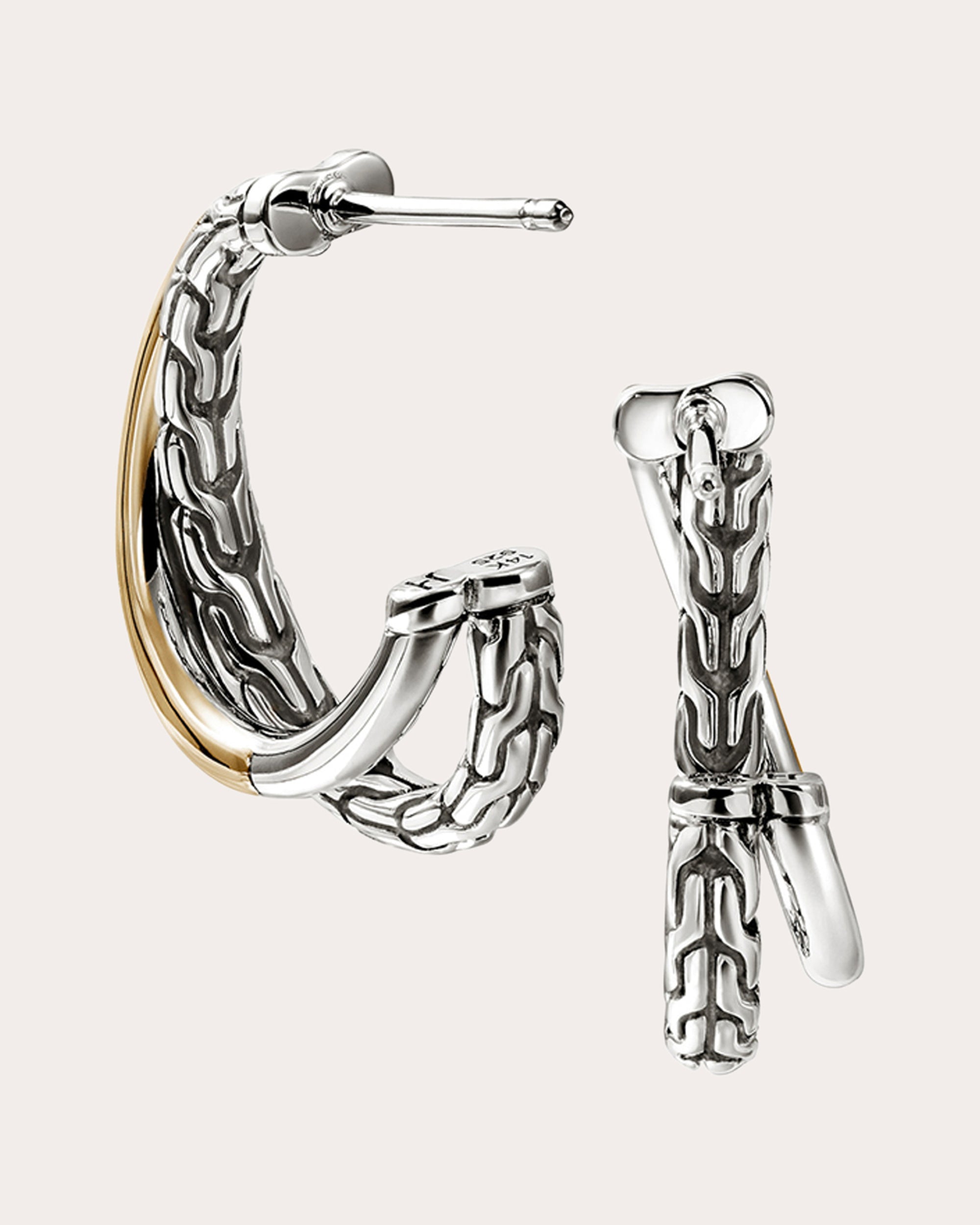 Two-Tone JH Essential Crossover Hoop Earrings