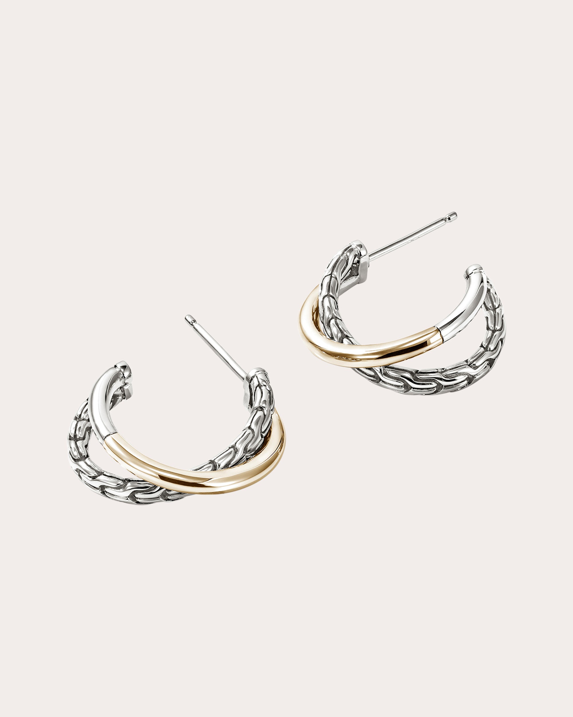 Two-Tone JH Essential Crossover Hoop Earrings