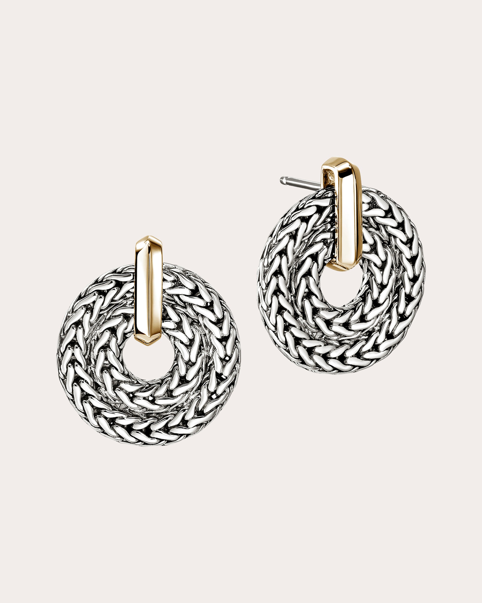 Two-Tone Icon Link Earrings