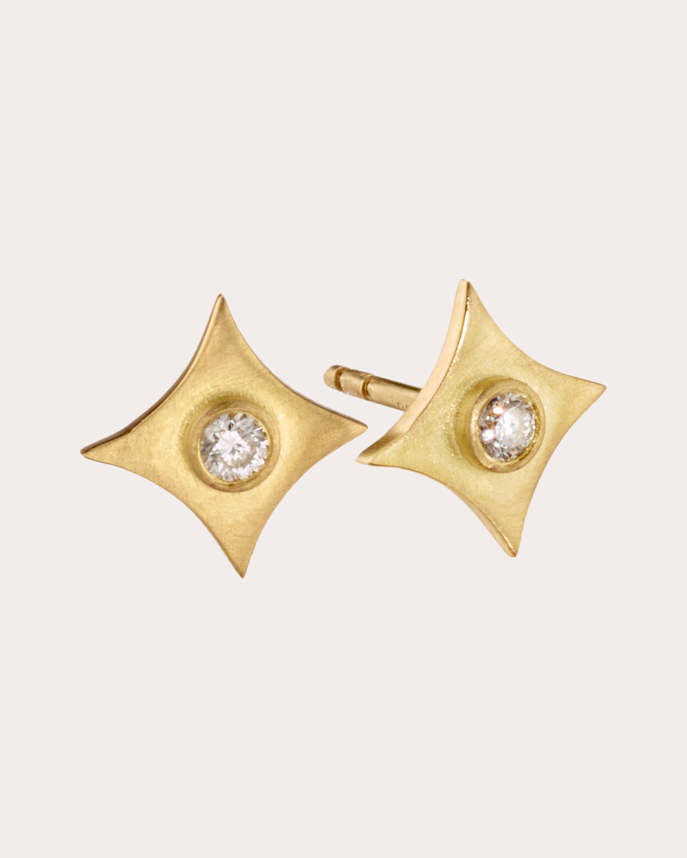 North Star 18K Gold Diamond Stud Earrings