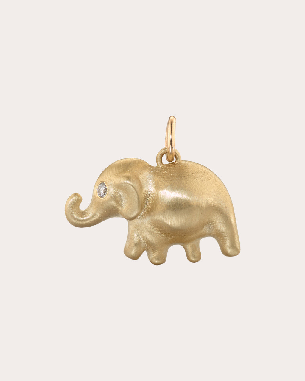 Diamond & 18k Gold Large Elephant Charm