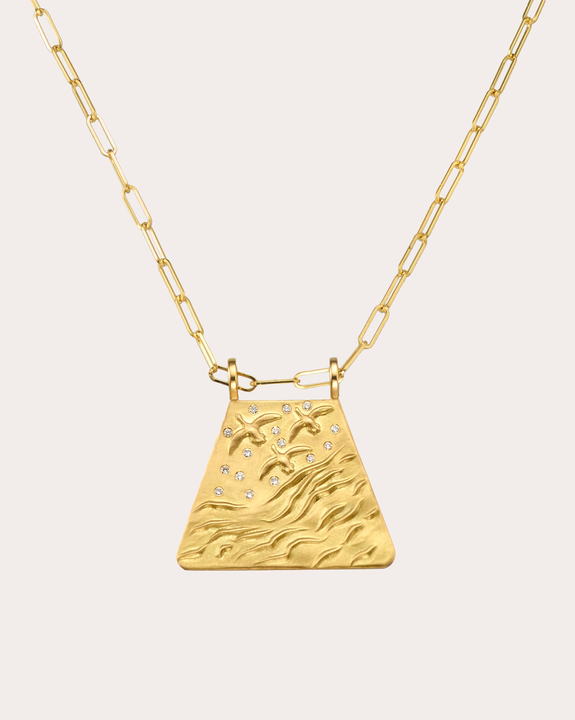 Diamond & 18k Gold Air Pendant Necklace