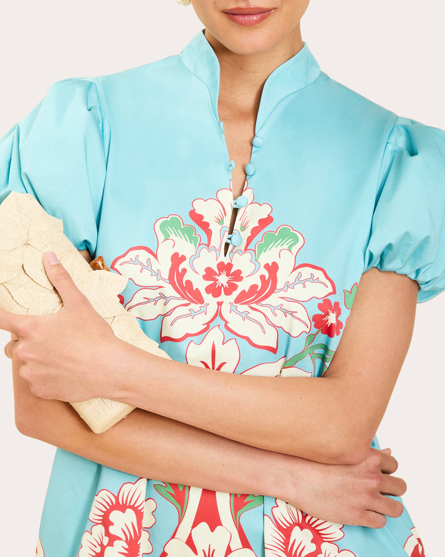 Elliana Floral Poplin Barong Mini Dress XS / Multicolor