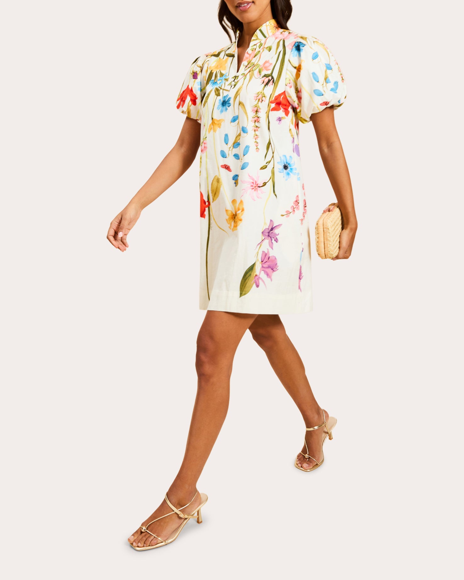 Elliana Floral Poplin Barong Mini Dress