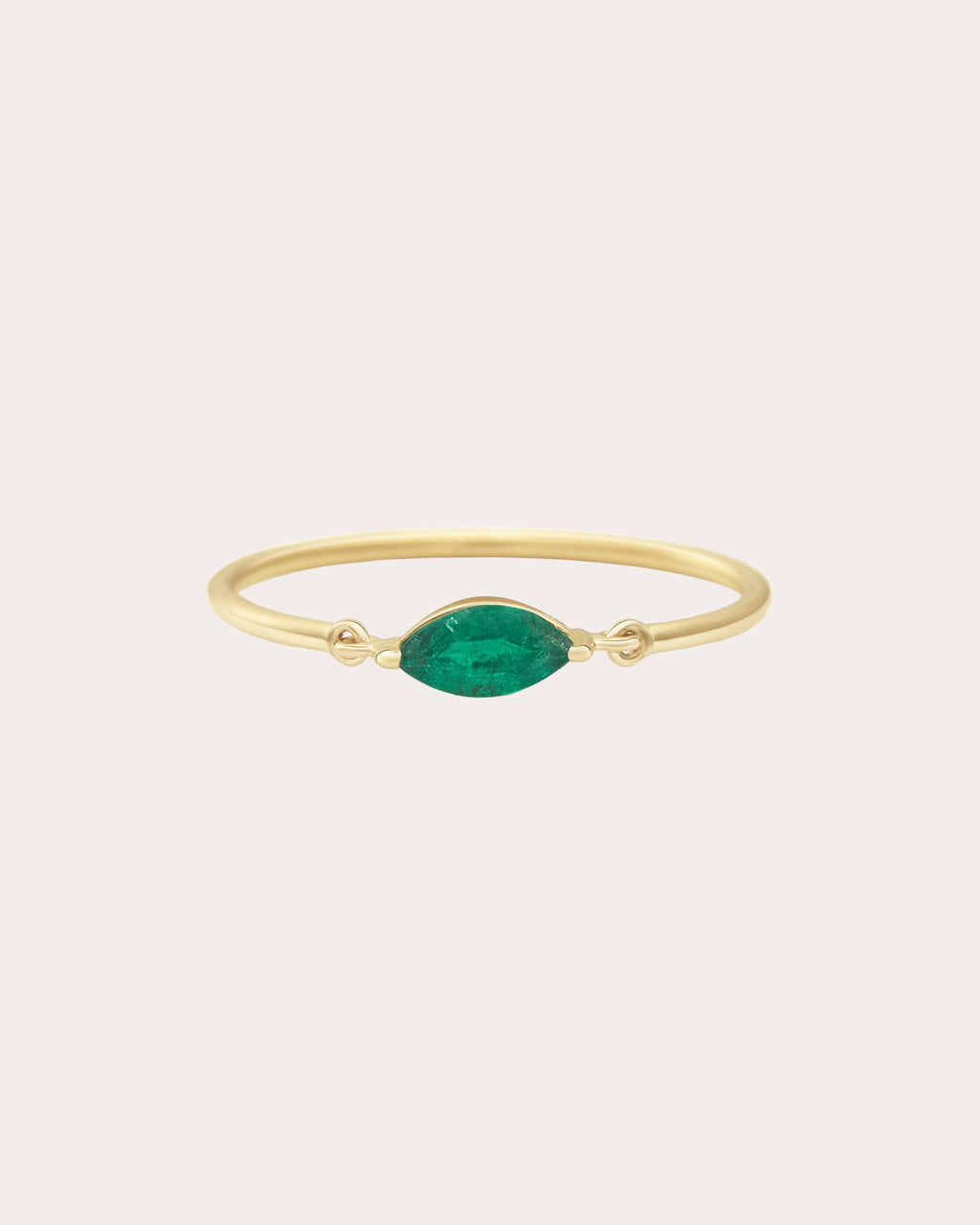 Emerald Marquise Petite Circle Ring