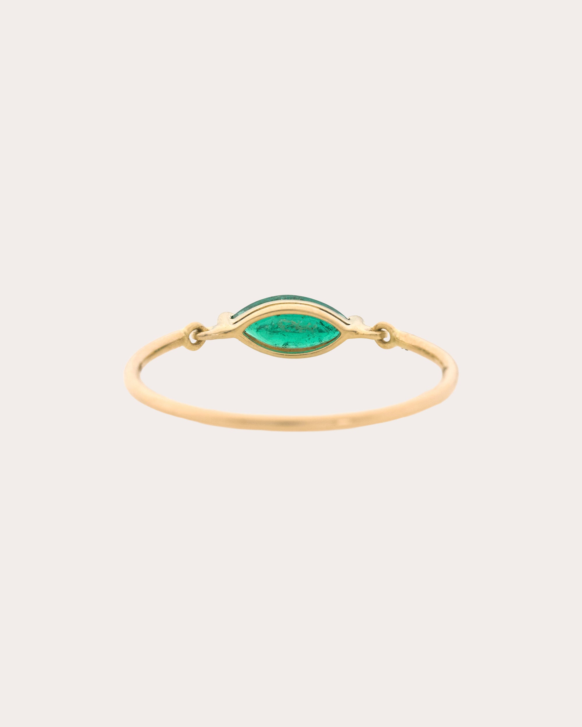 Emerald Marquise Petite Circle Ring