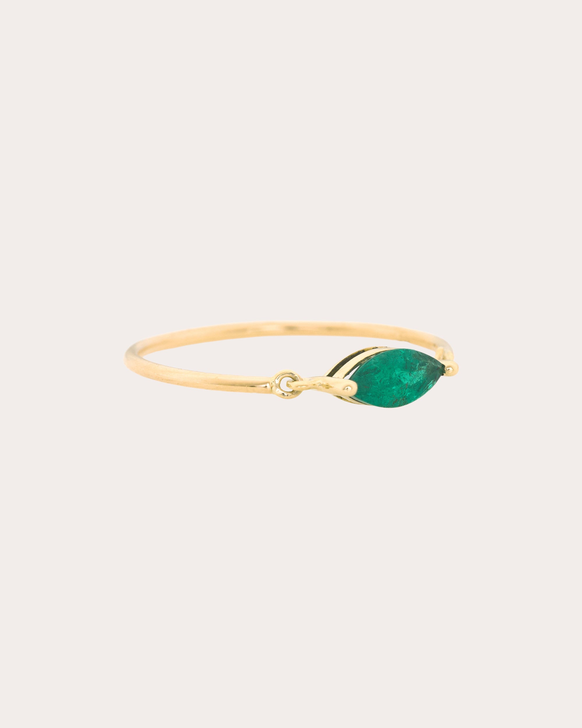 Emerald Marquise Petite Circle Ring
