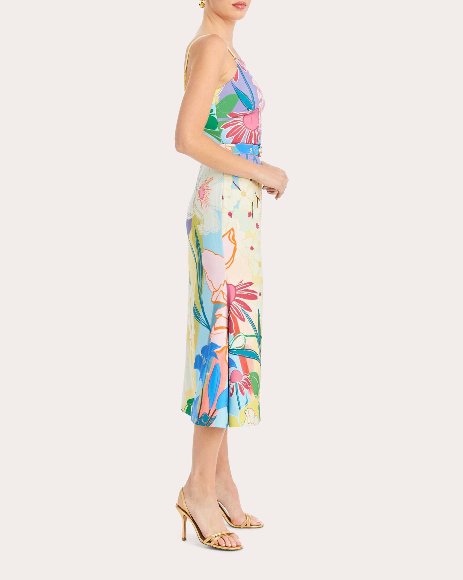 Eugenia Floral Crepe Reversible Midi Dress