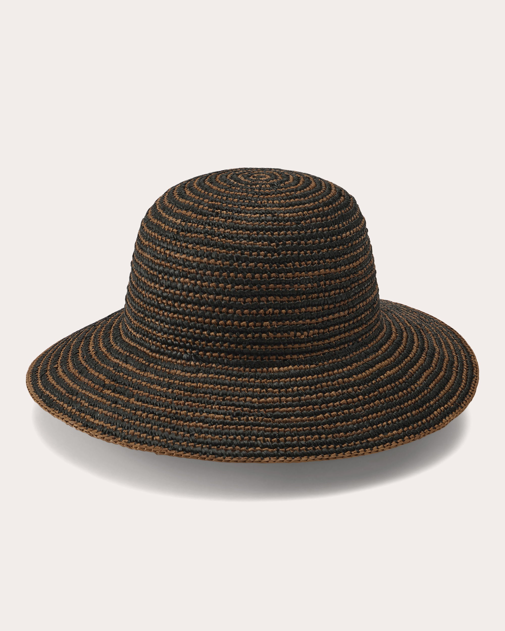 Evadine Stripe Crocheted Raffia Sun Hat