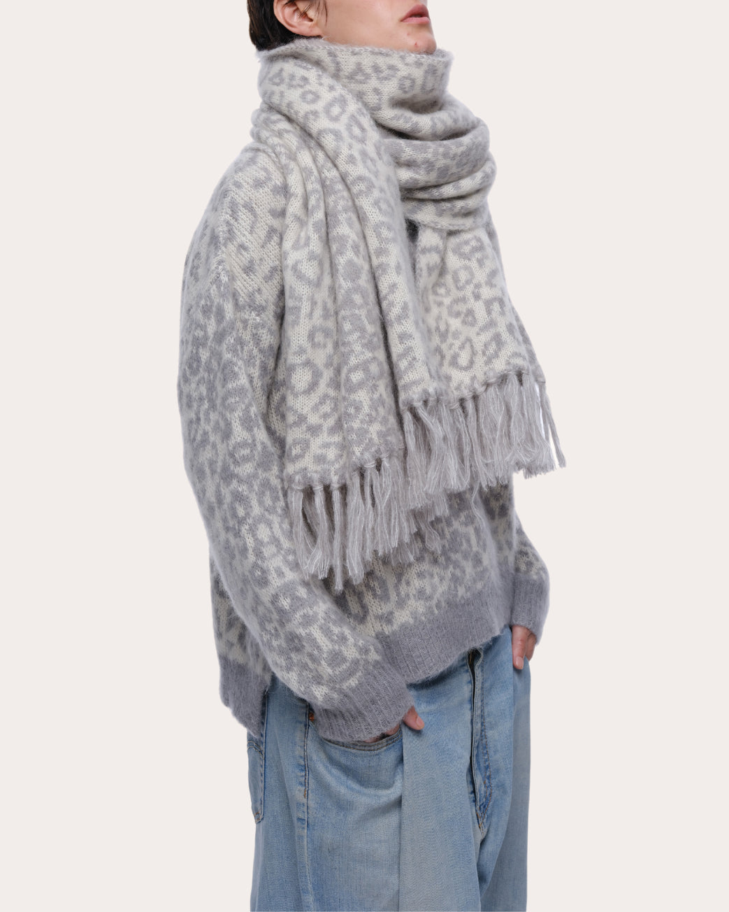 Cristobal Fringed Jacquard-Knit Cashmere-Blend Scarf