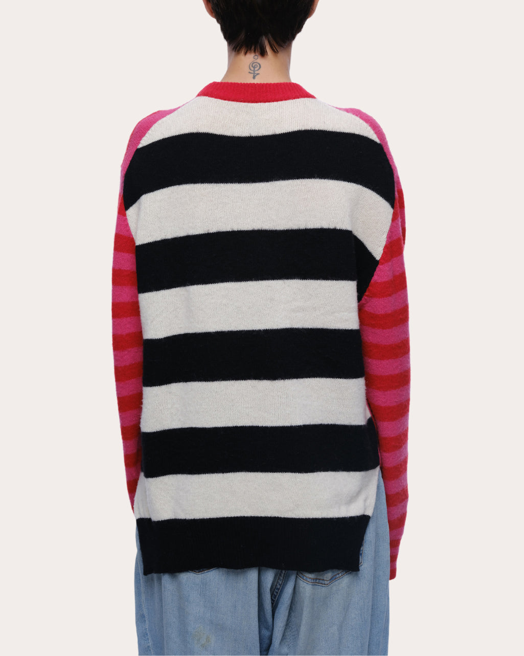 Jenn Striped Brushed Cashmere-Blend Sweater