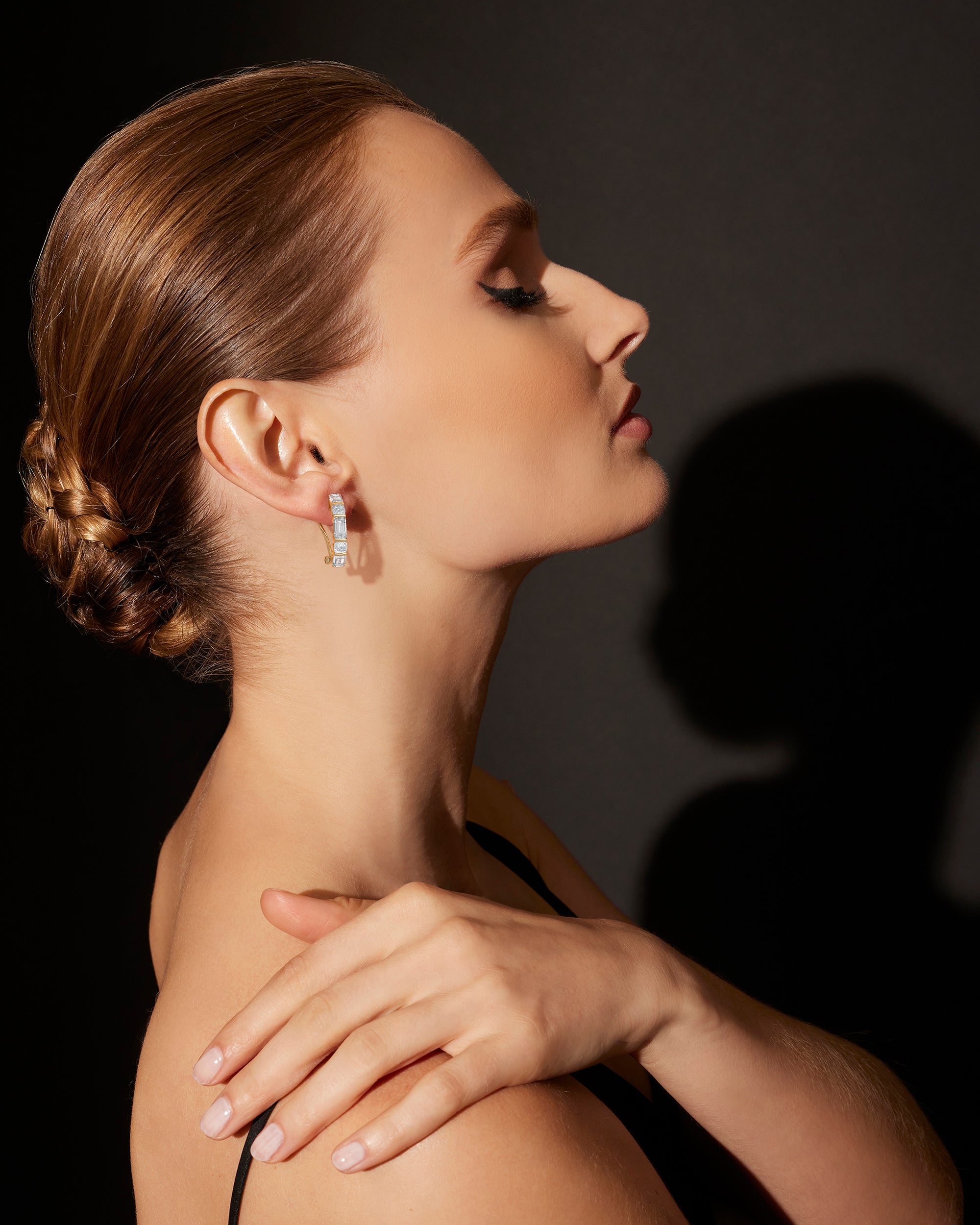 Orient Express 14K Gold Lab-Grown Diamond Hoop Earrings