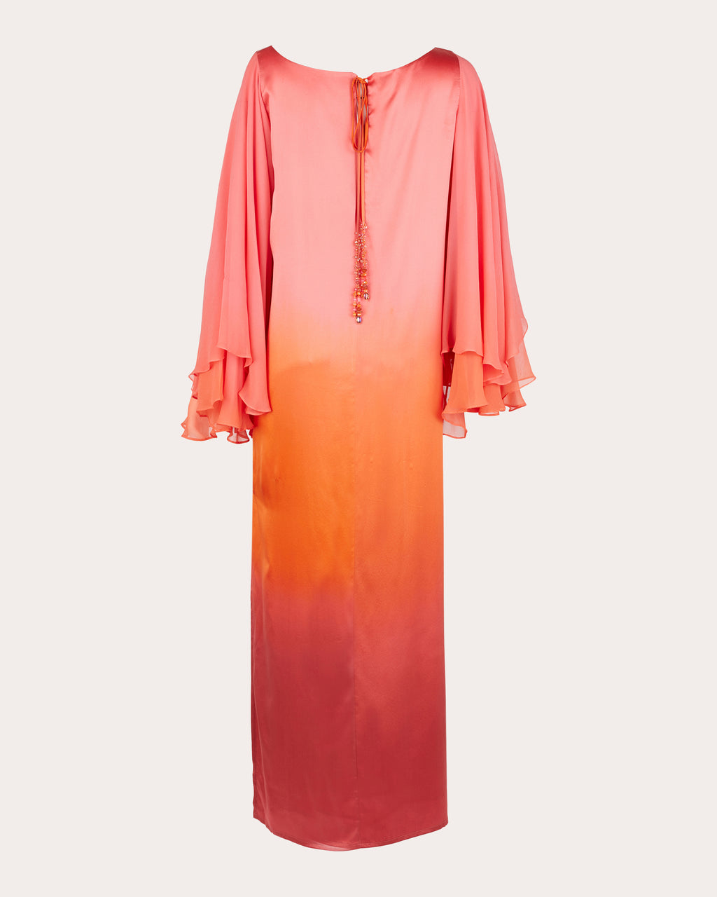 Sunrise Ruffled Hand-Dyed Silk Maxi Dress