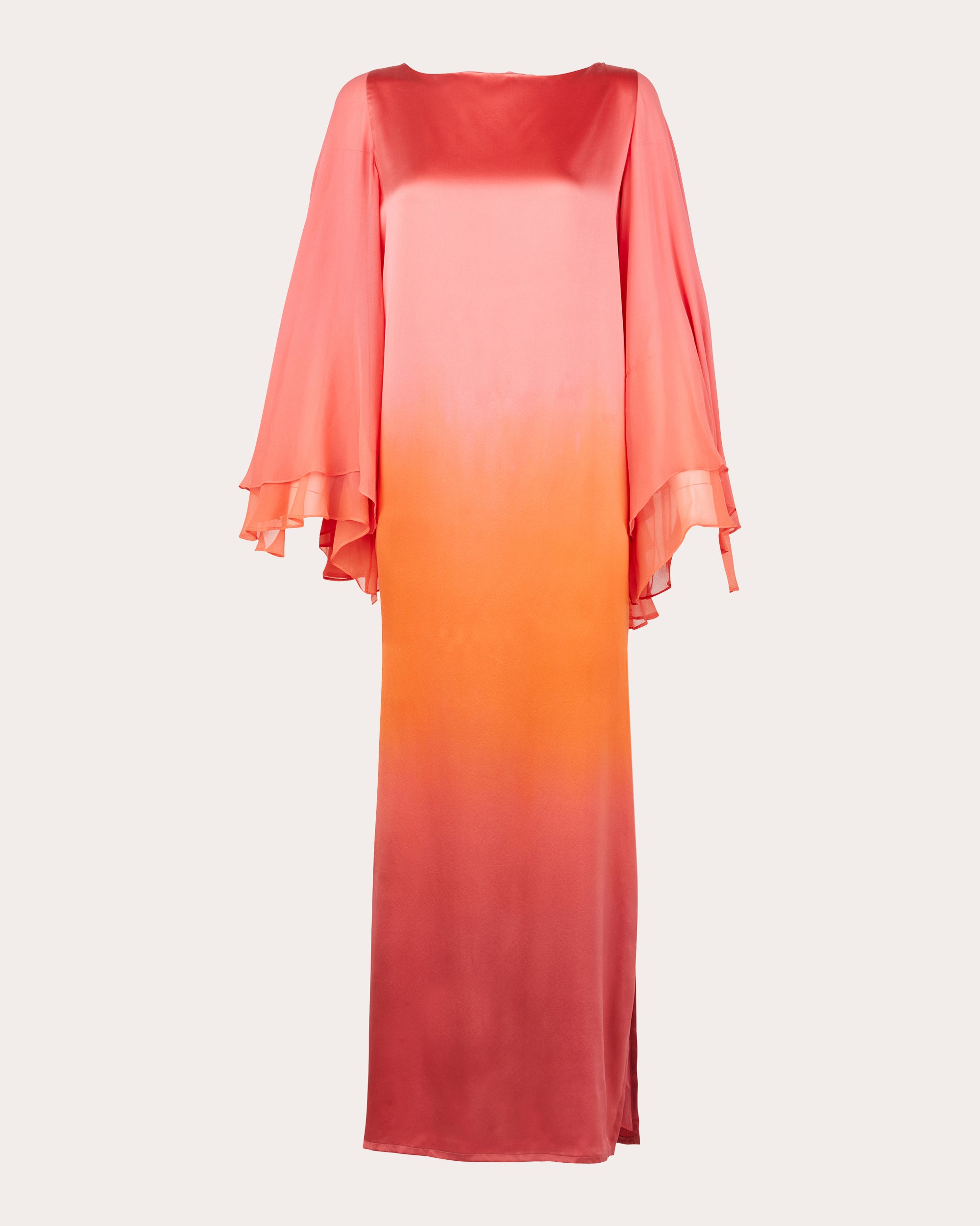 Sunrise Ruffled Hand-Dyed Silk Maxi Dress