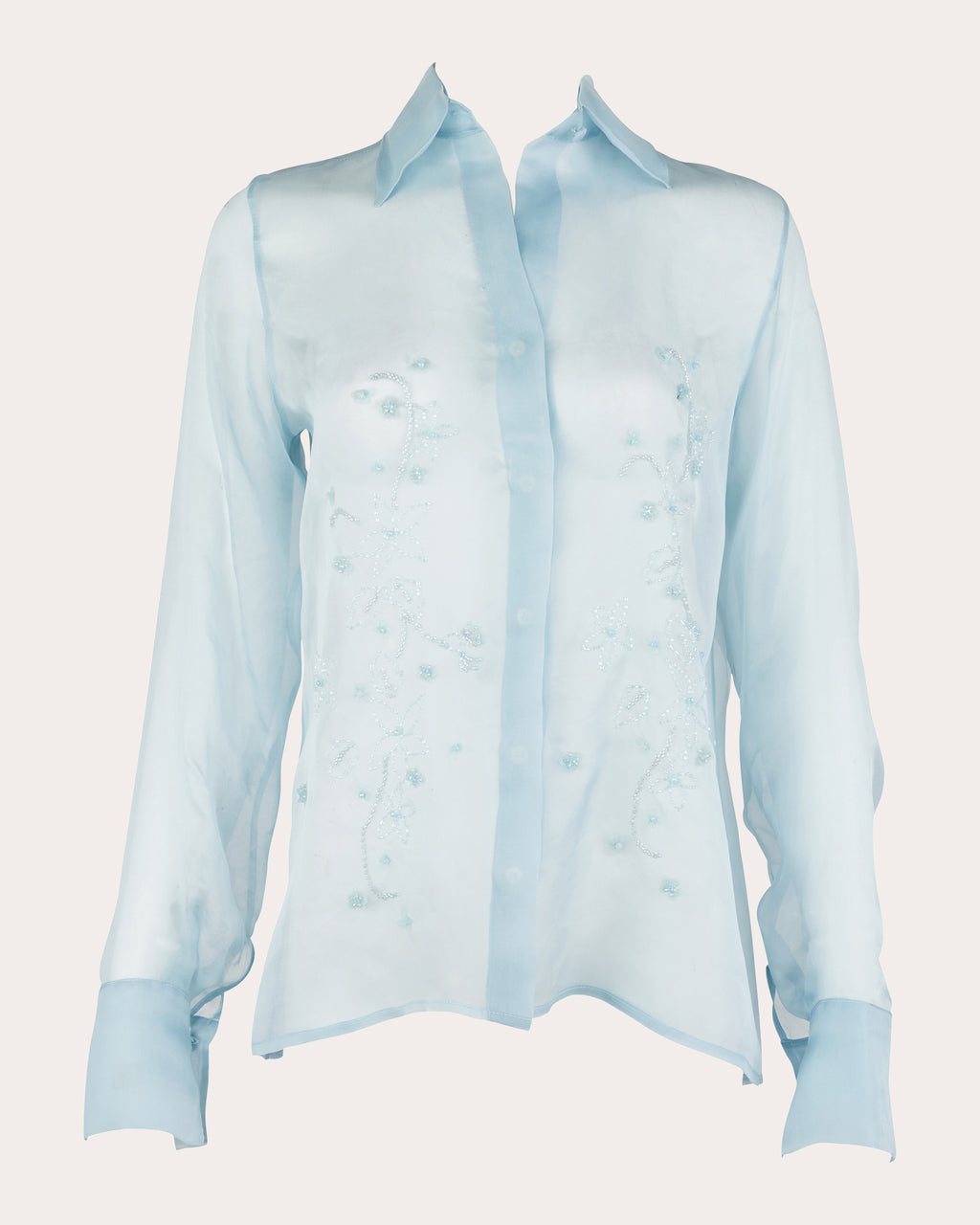 Aster Floral Embroidered Silk-Organza Blouse