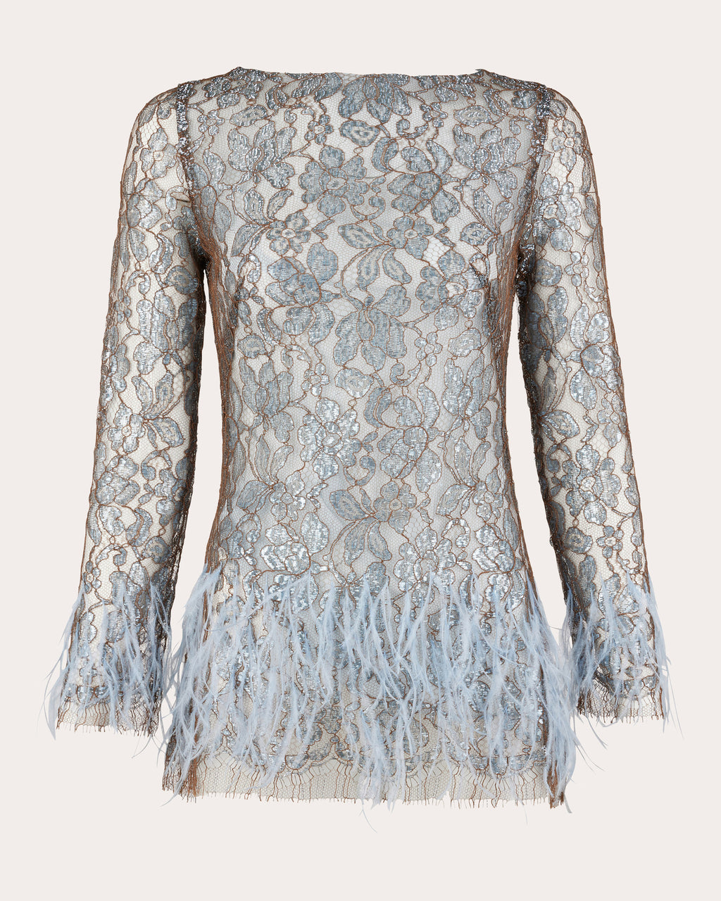 Ellipse Night Feathered Lace Top