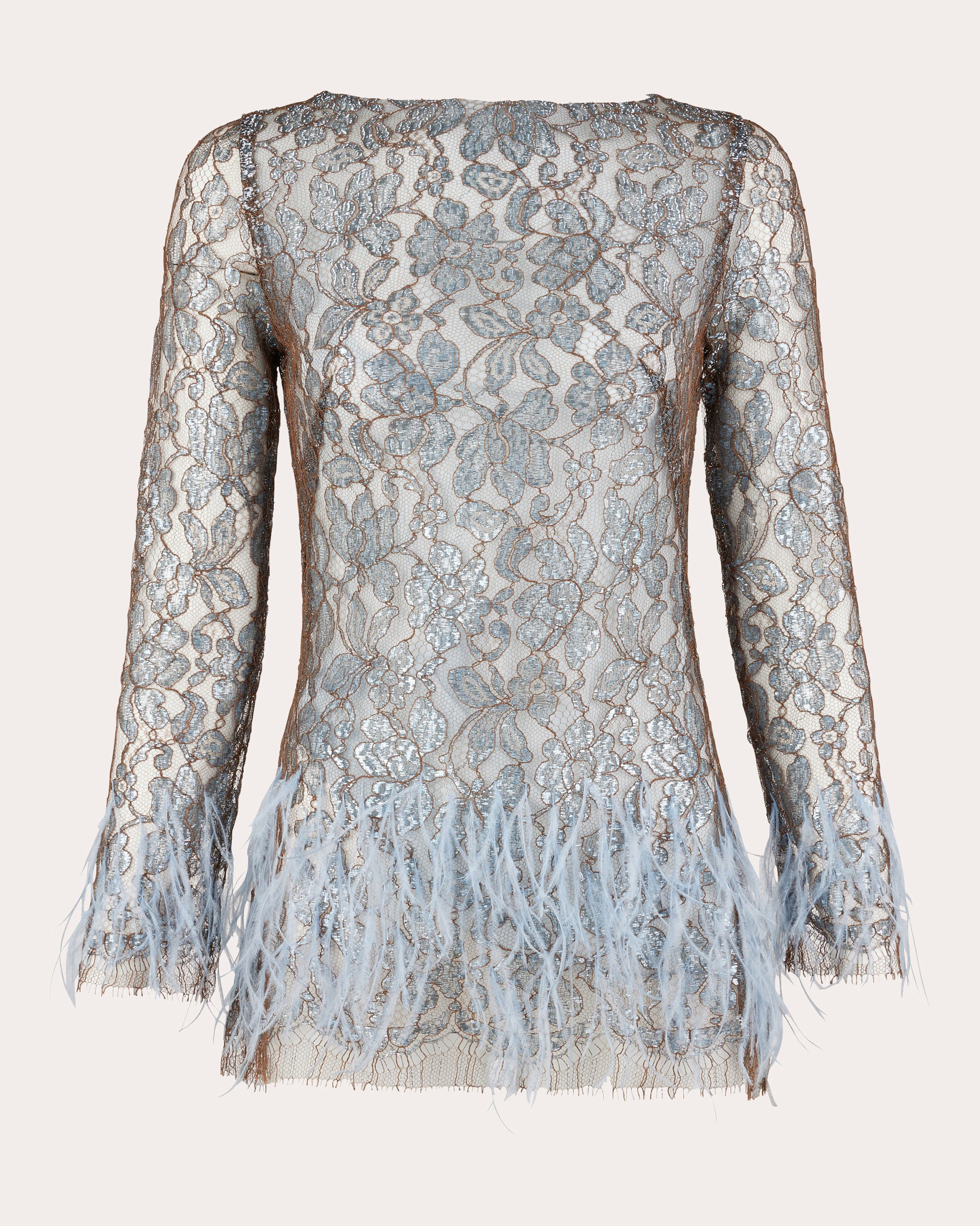 Ellipse Night Feathered Lace Top