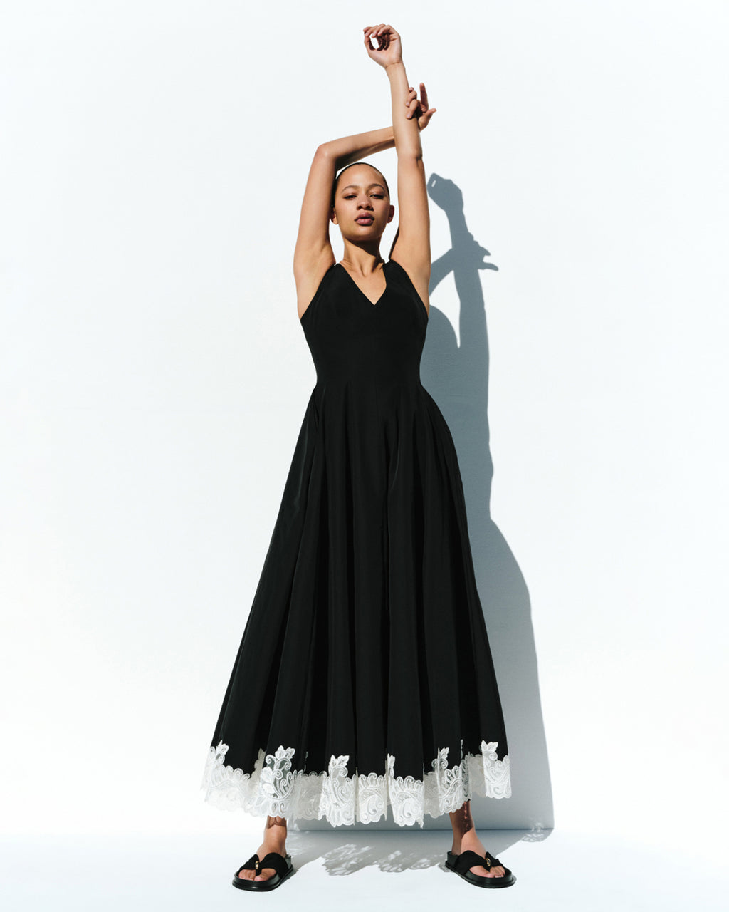 Mira Faille Lace Fit & Flare Dress