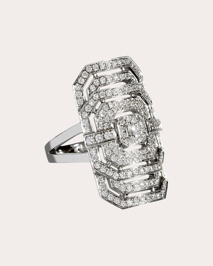 My Way Rhodium-Plated Sterling Silver Diamond Ring