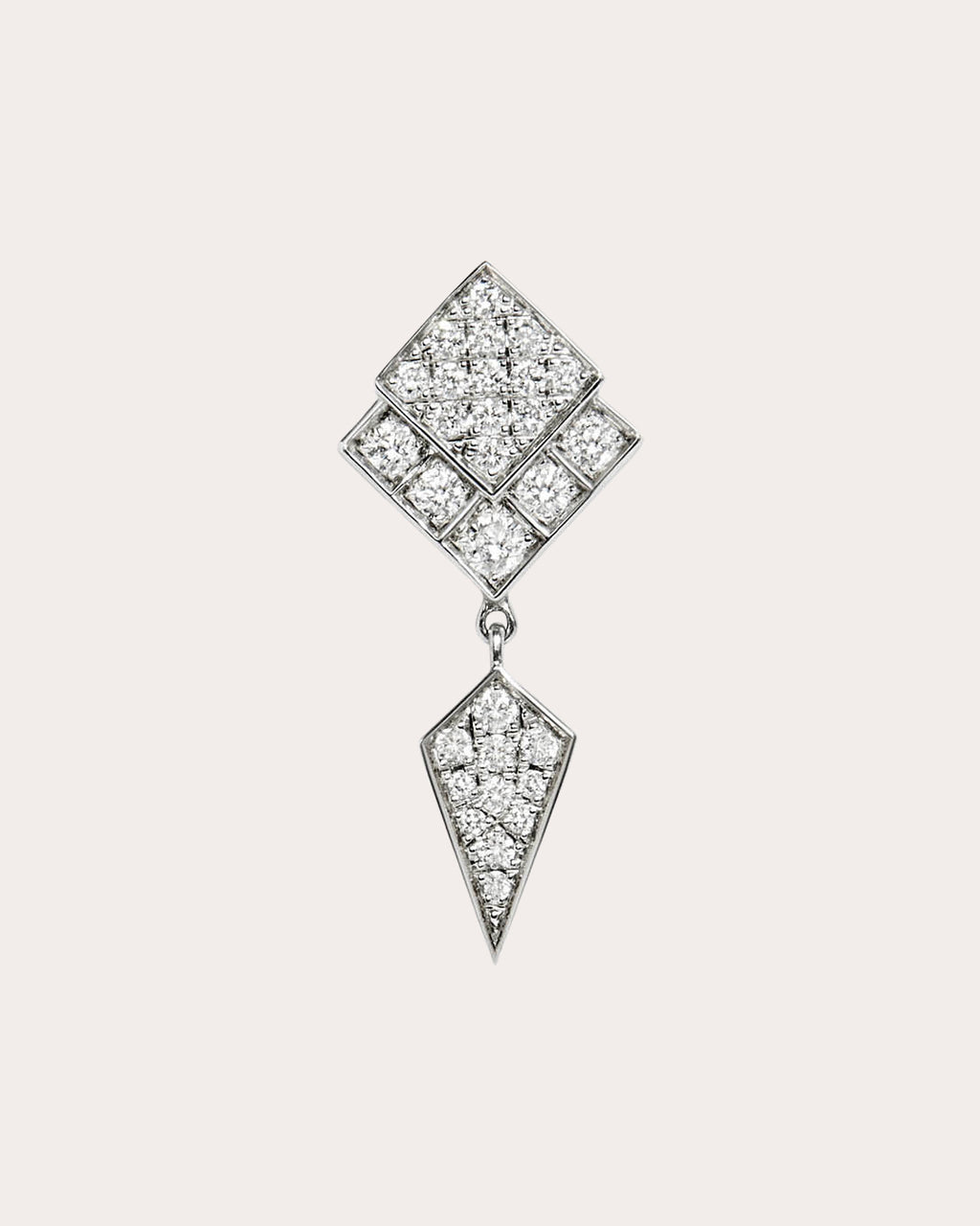 Stairway Rhodium-Plated Sterling Silver Diamond Single Earring