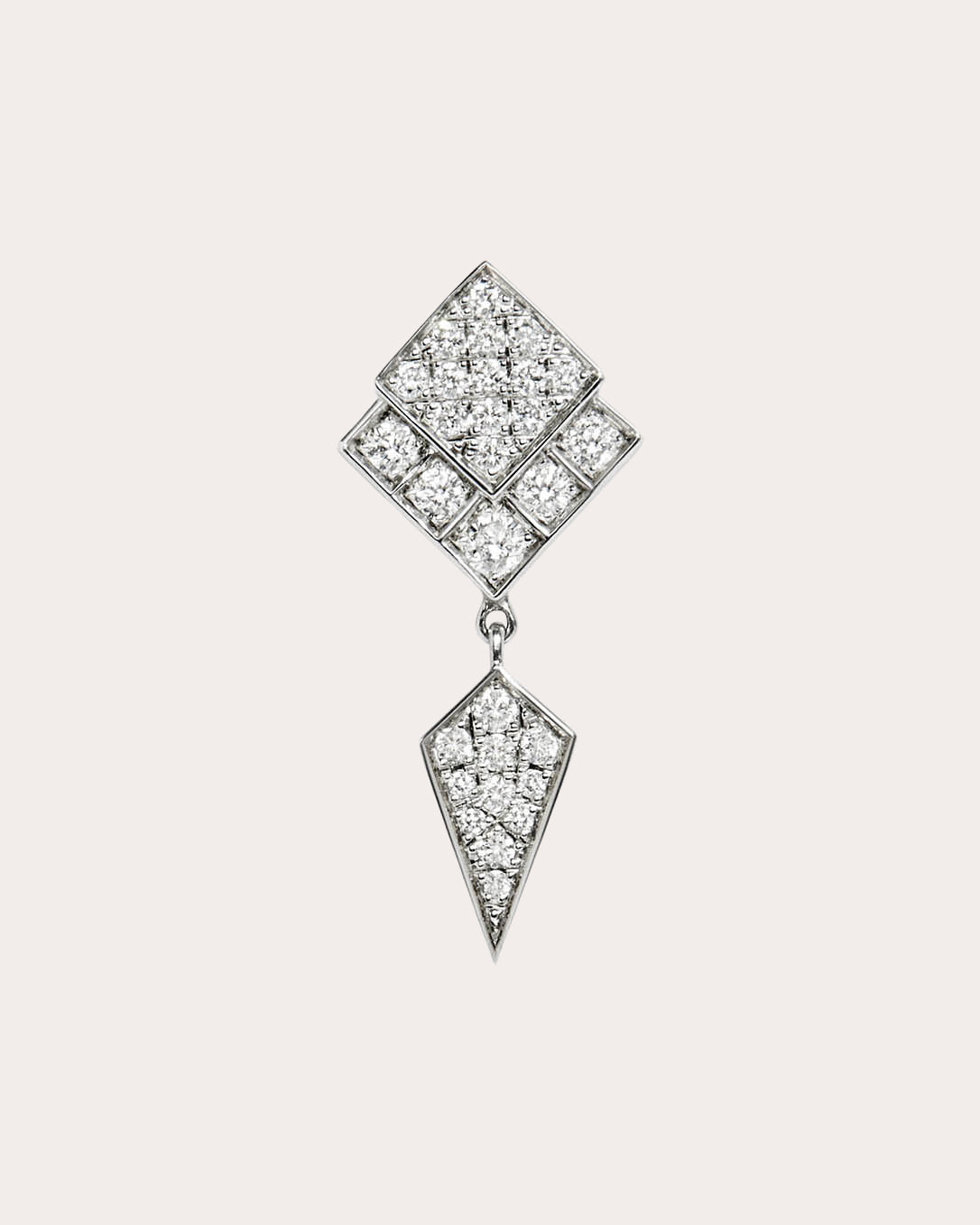 Stairway Rhodium-Plated Sterling Silver Diamond Single Earring