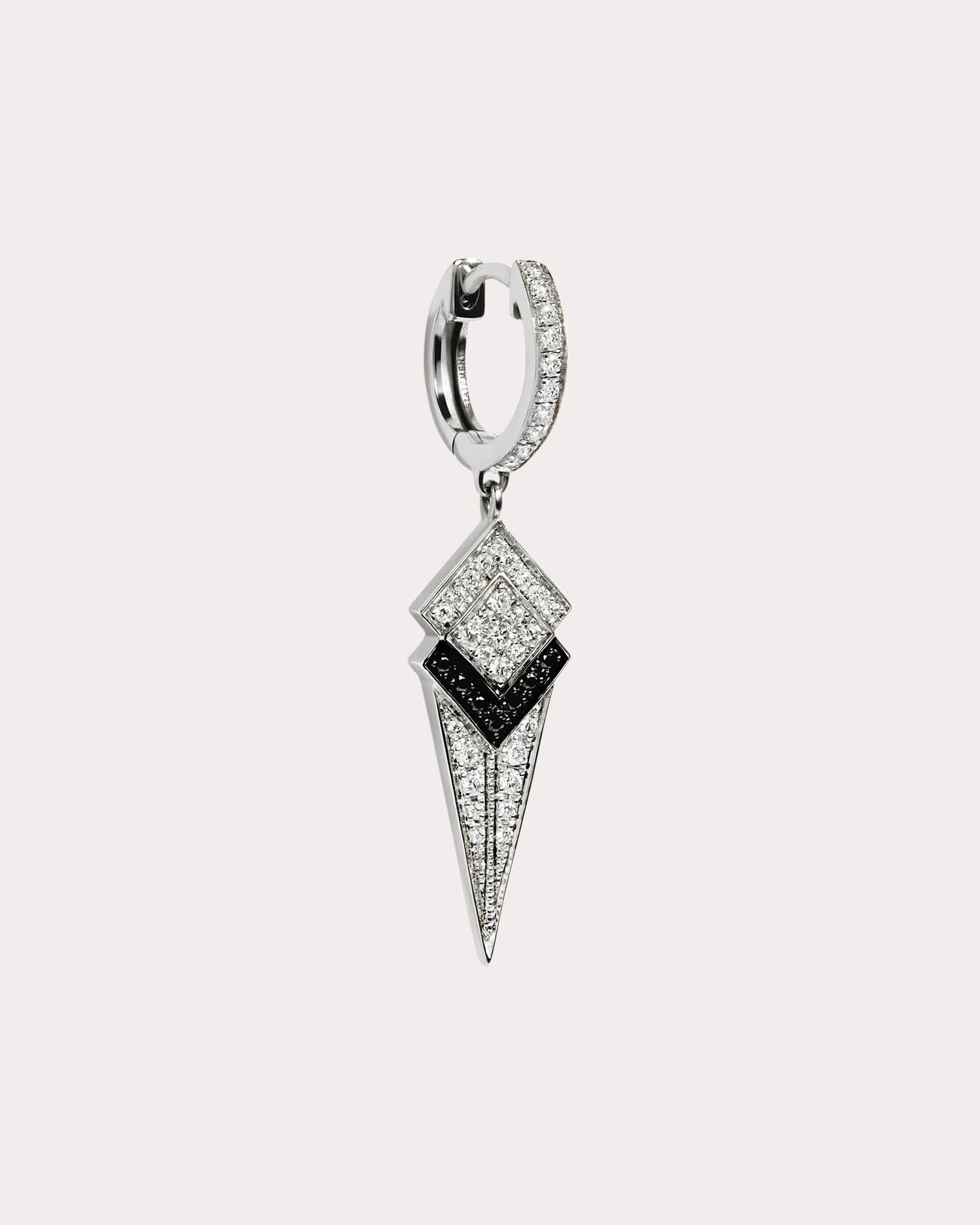 Stairway Rhodium-Plated Sterling Silver Diamond Single Earring