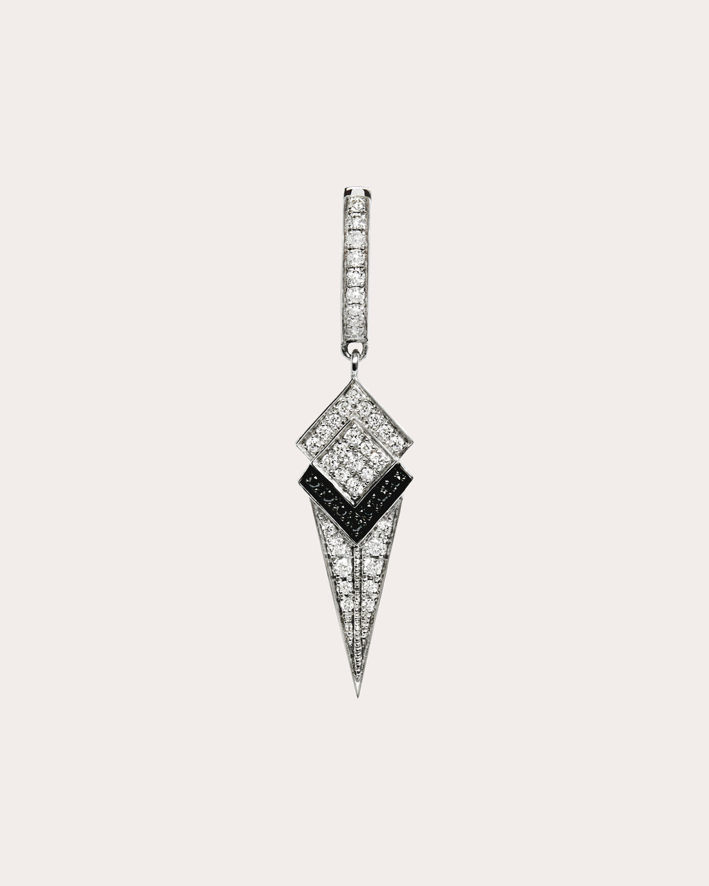 Stairway Rhodium-Plated Sterling Silver Diamond Single Earring