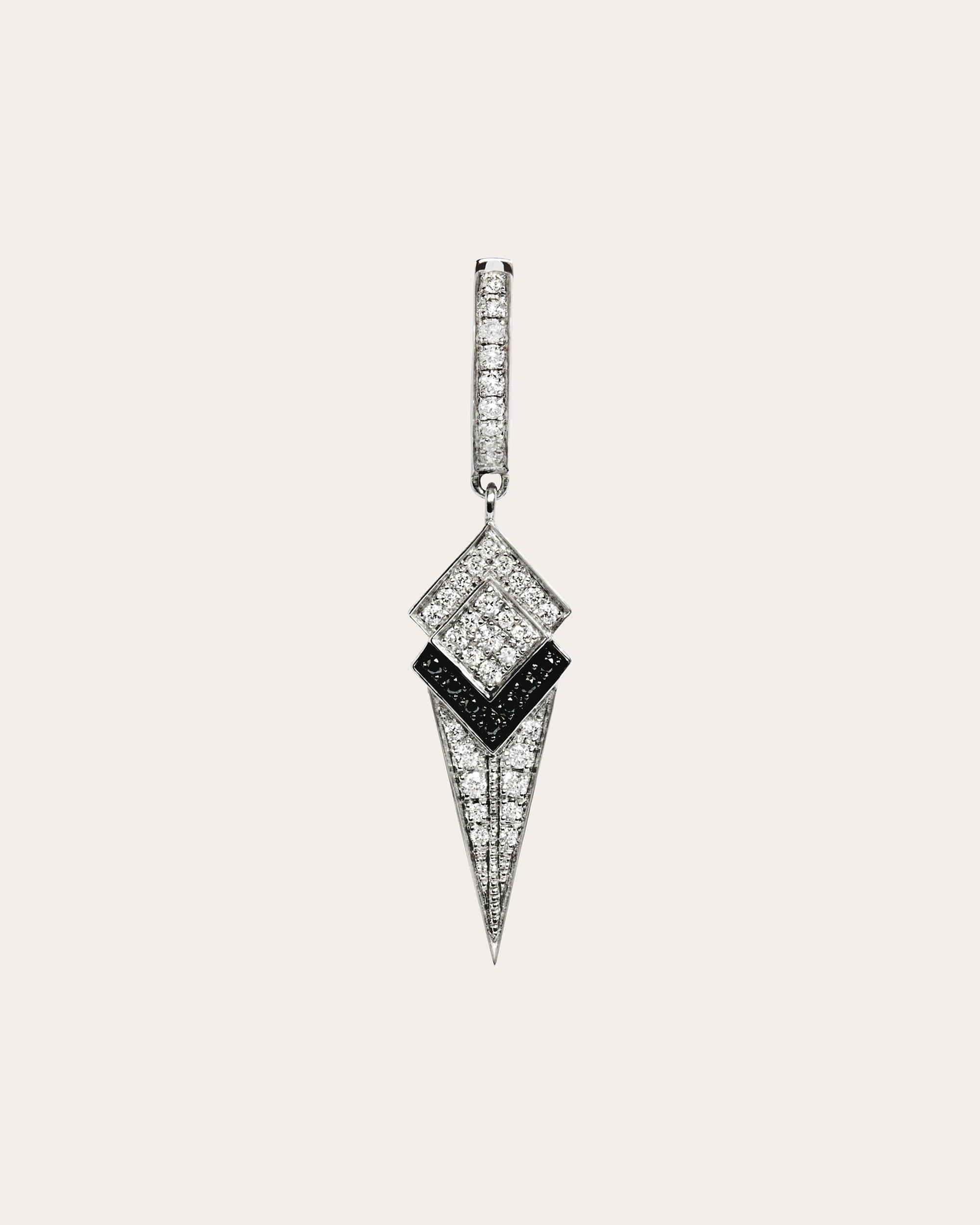 Stairway Rhodium-Plated Sterling Silver Diamond Single Earring