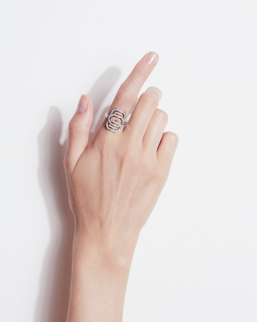 Mini My Way 18K Gold and Rhodium-Plated Sterling Silver Diamond Ring