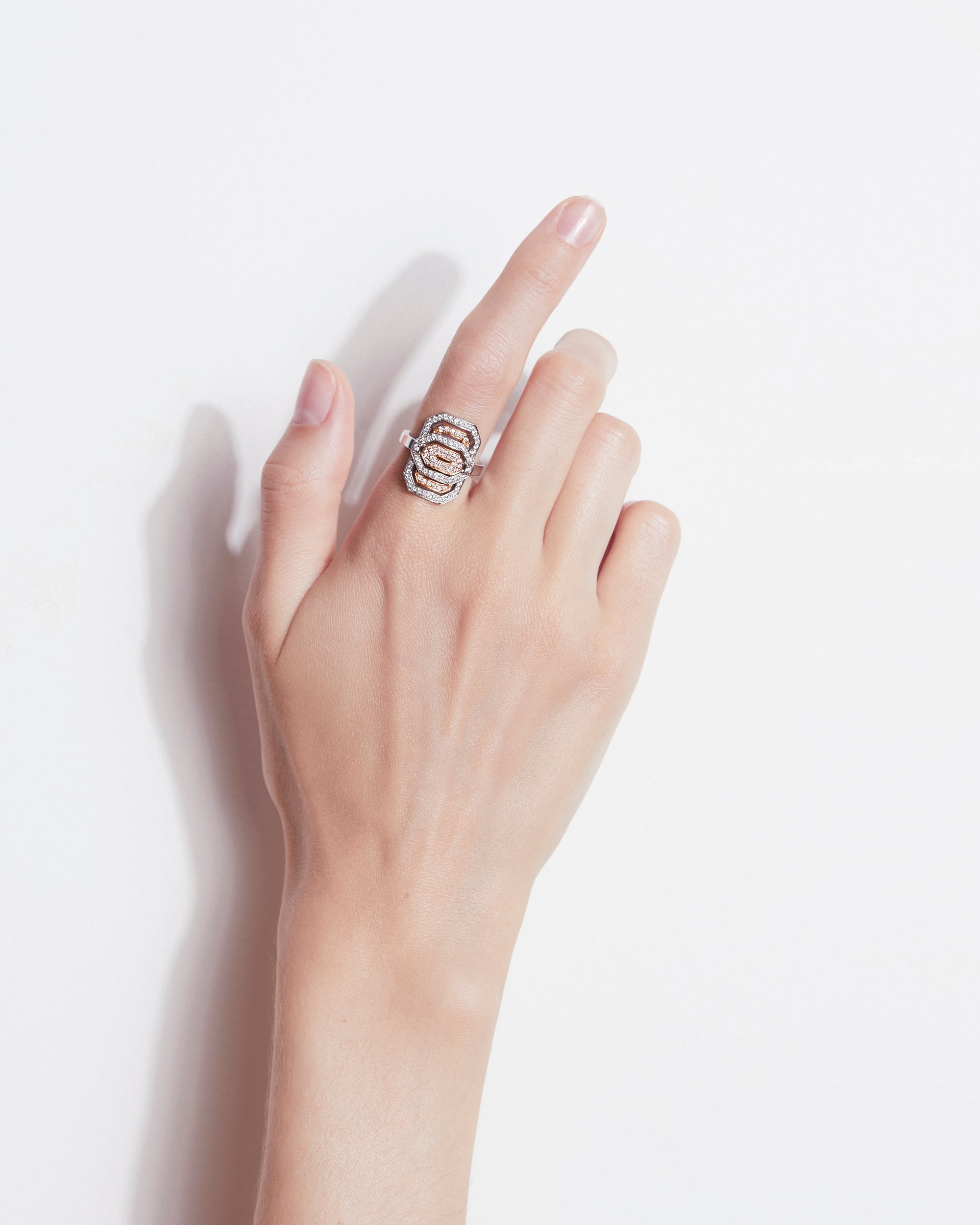 Mini My Way 18K Gold and Rhodium-Plated Sterling Silver Diamond Ring