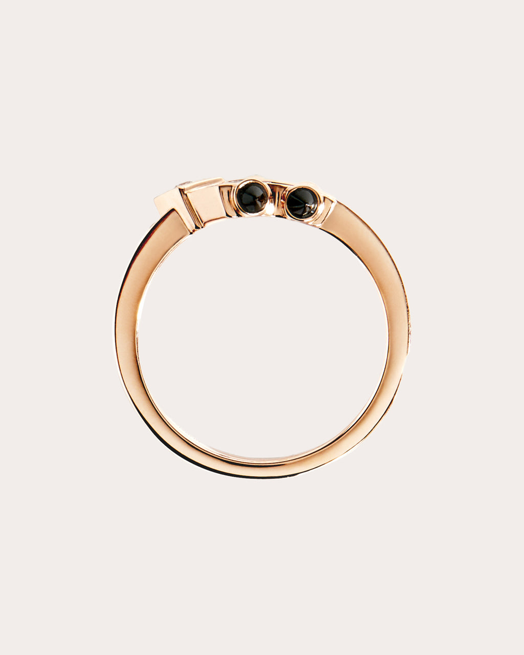 Mini Spike 18K Gold Black Agate and Diamond Ring