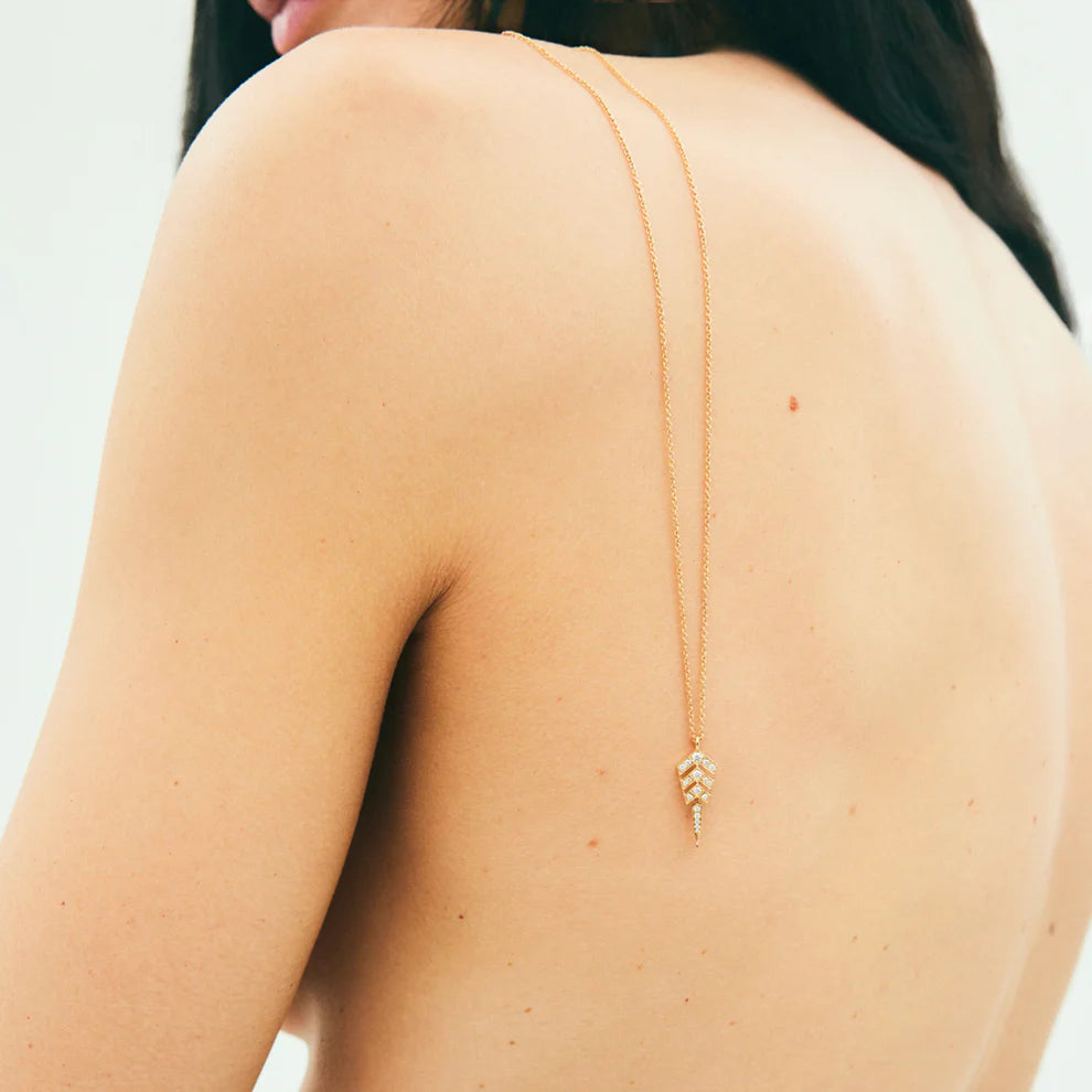 Stairway S 18K Gold Diamond Pendant Necklace