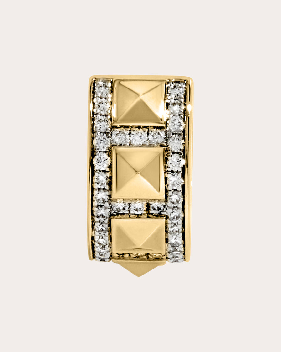 Diamond & 18k Gold Rockaway Hoop Earring