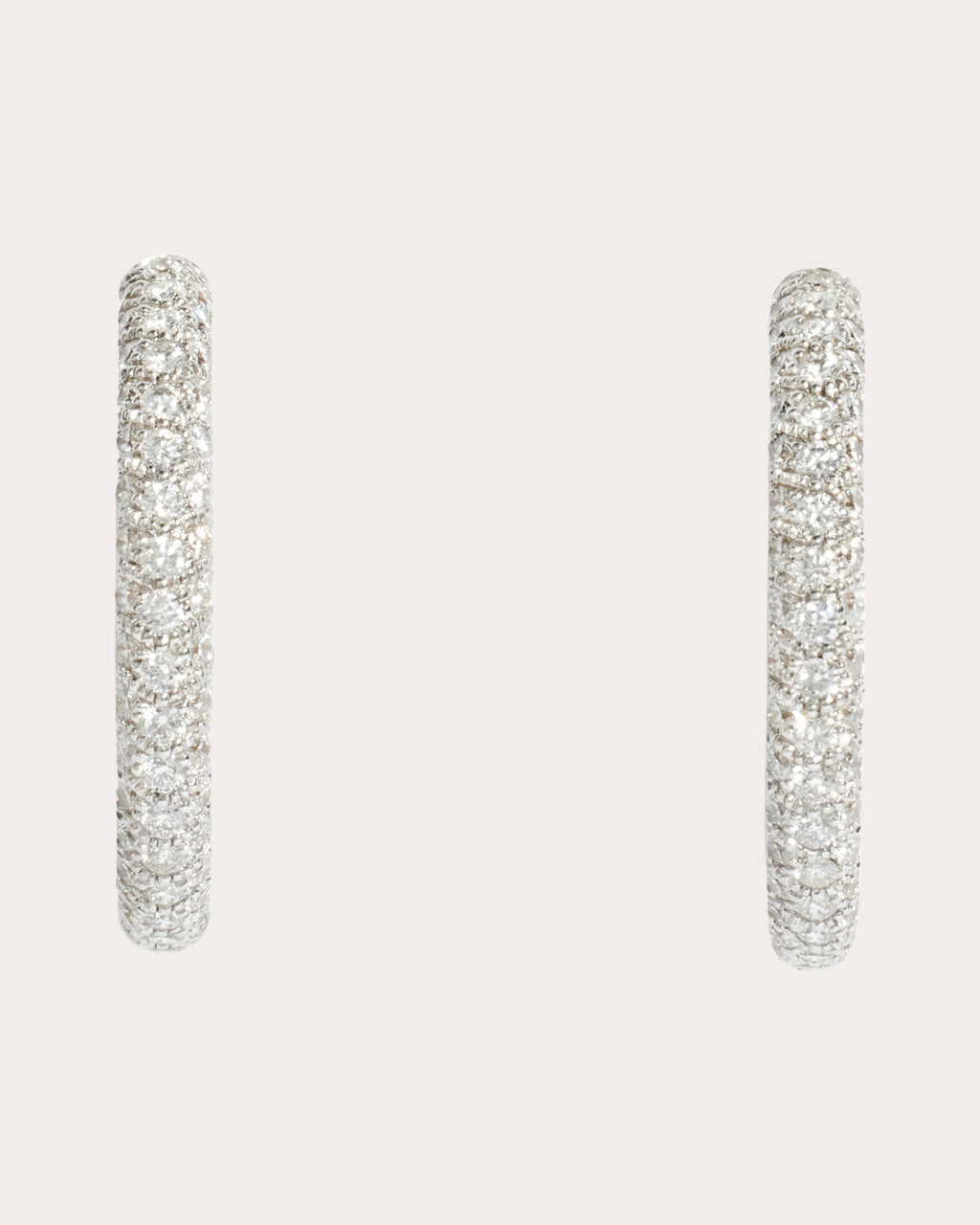 Diamond & 18k White Gold Reptile Hoop Earrings