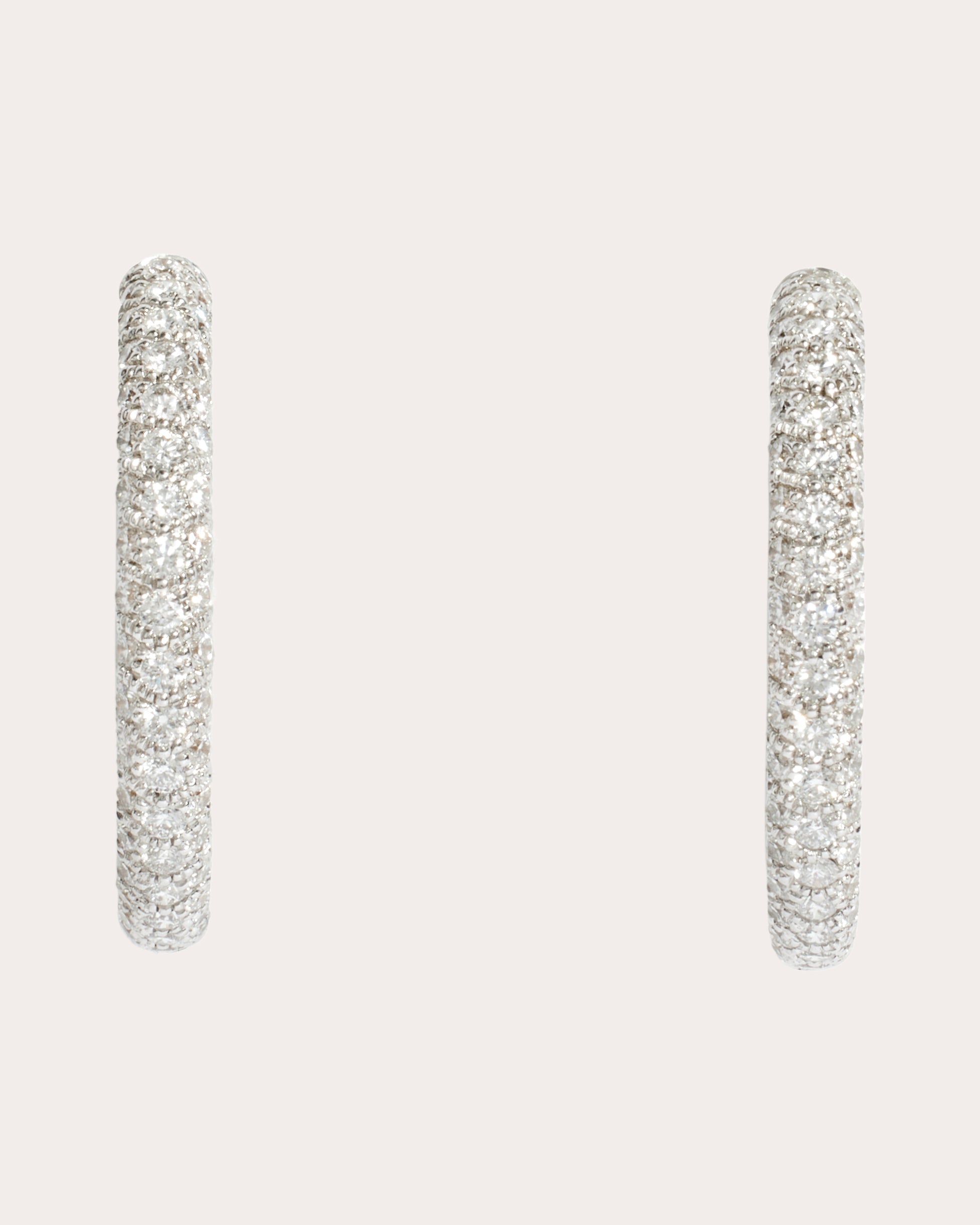 Diamond & 18k White Gold Reptile Hoop Earrings
