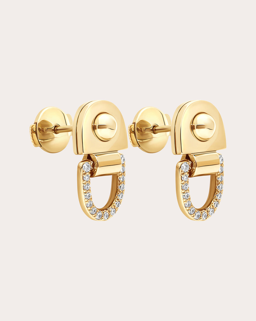 Diamond & 18k Gold Rivet S Stud Earrings