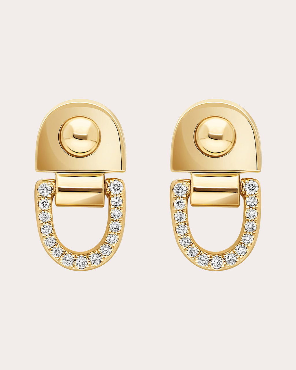 Diamond & 18k Gold Rivet S Stud Earrings